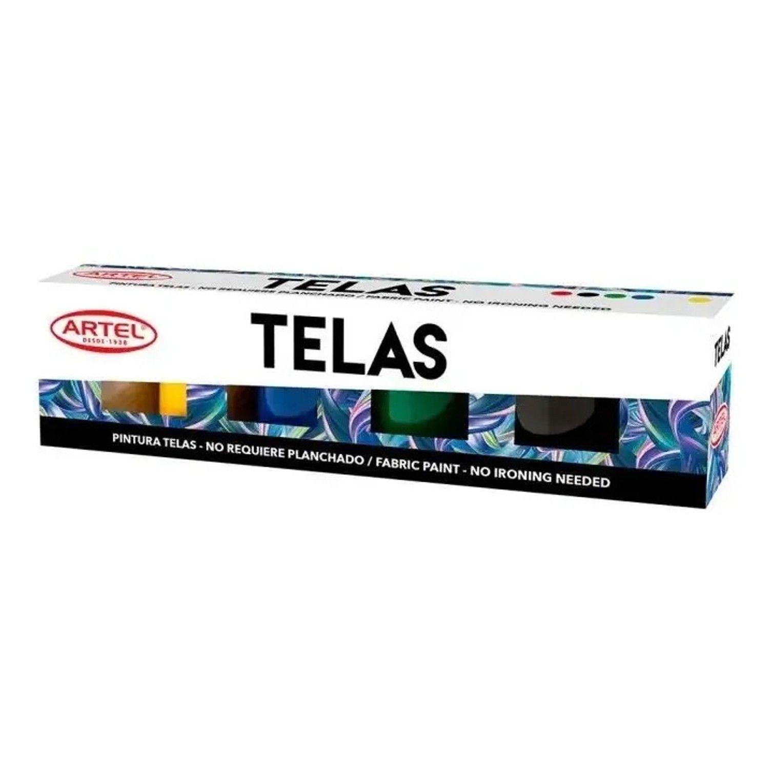Estuche Pintura Telas 6 Colores 15ml. Artel Telas-0