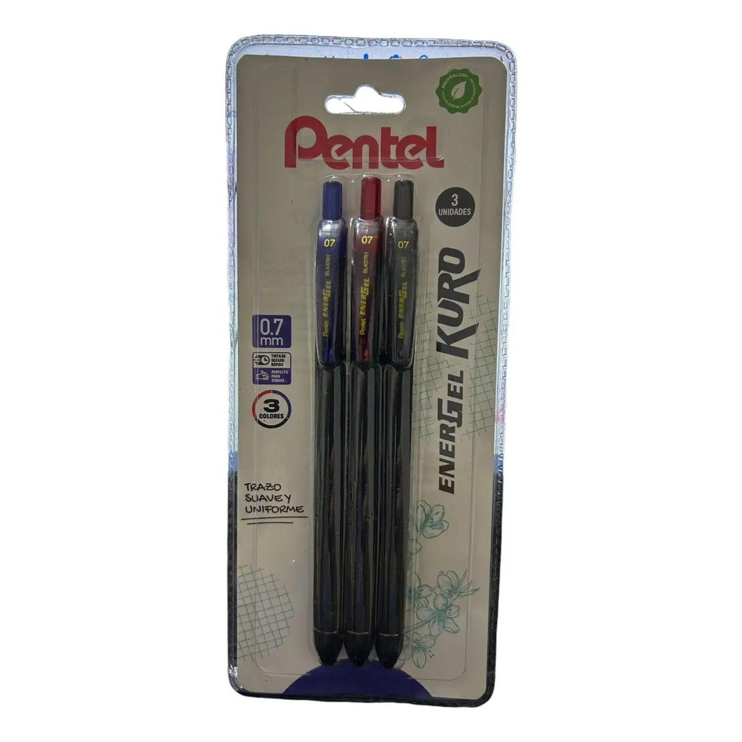 Set 3 Colores Roller Makkuro 0,7mm Pentel-3