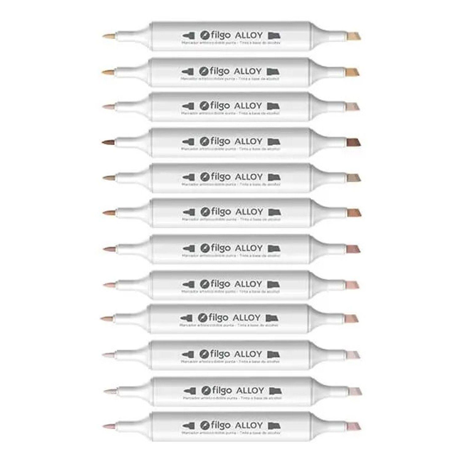 Filgo Marcadores Alloy Doble Punta Tonos Piel X 12-2