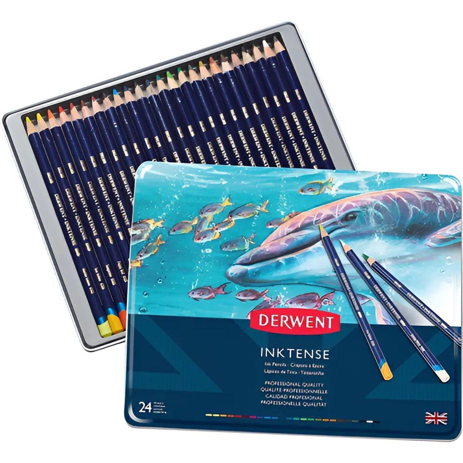 Lápices Derwent Inktense Tinta Soluble Agua Set 24 Colores-0