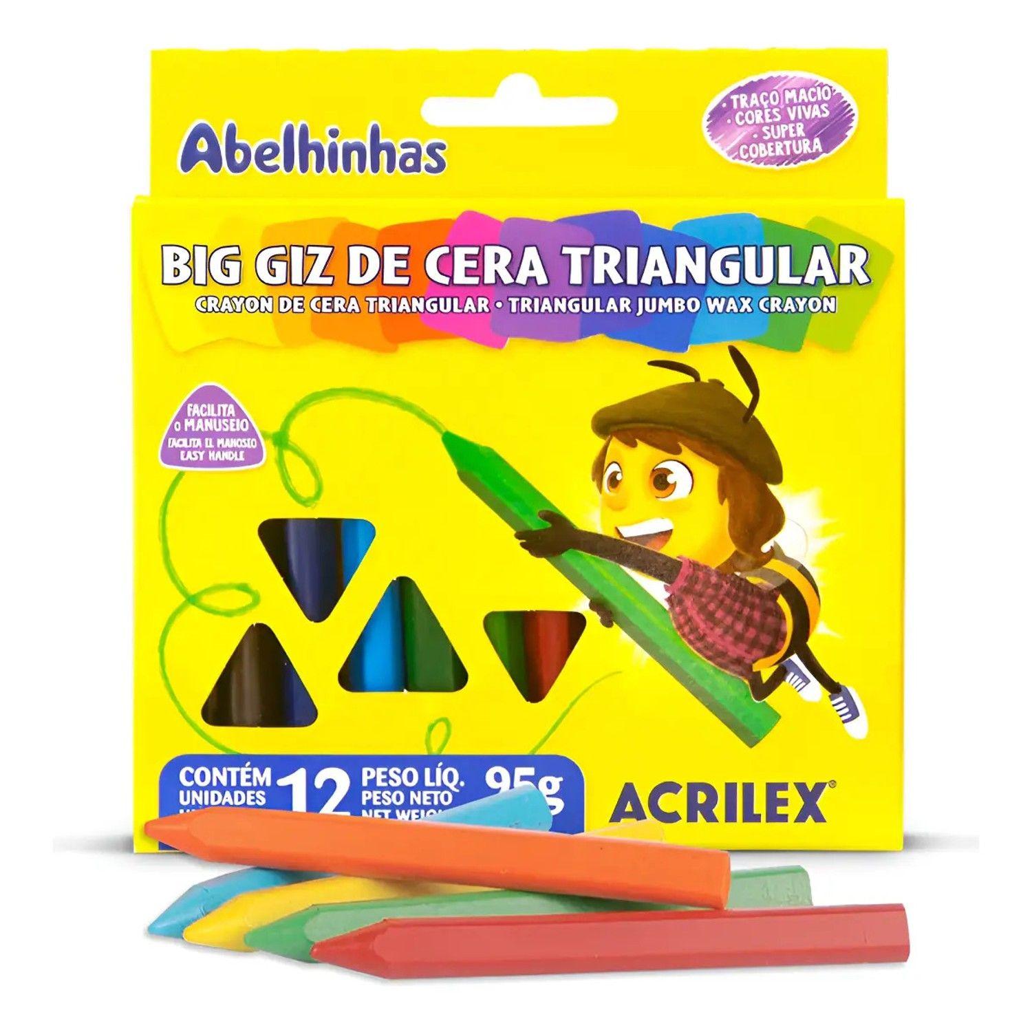 Lápices De Cera Triangular 12 Colores Acrilex-0