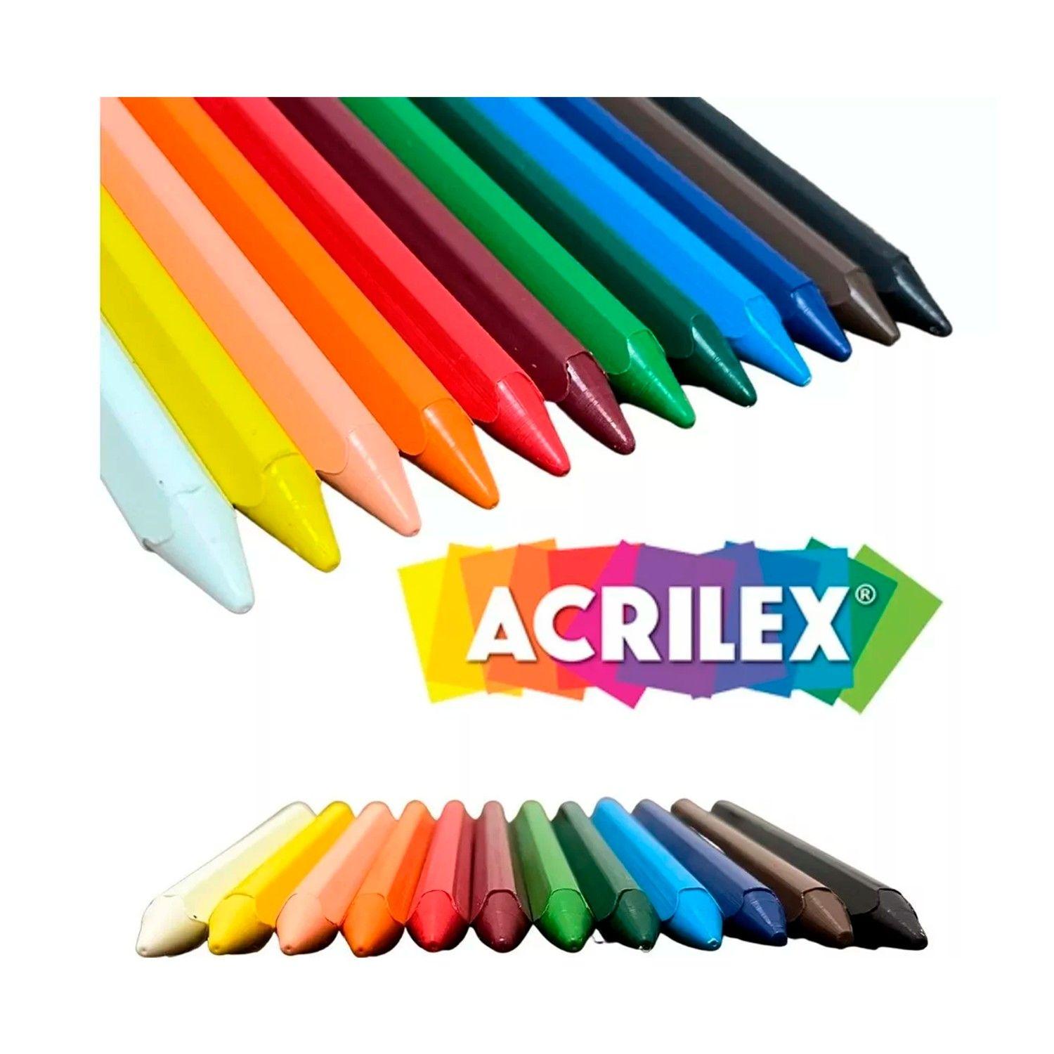 Lápices De Cera Triangular 12 Colores Acrilex-1