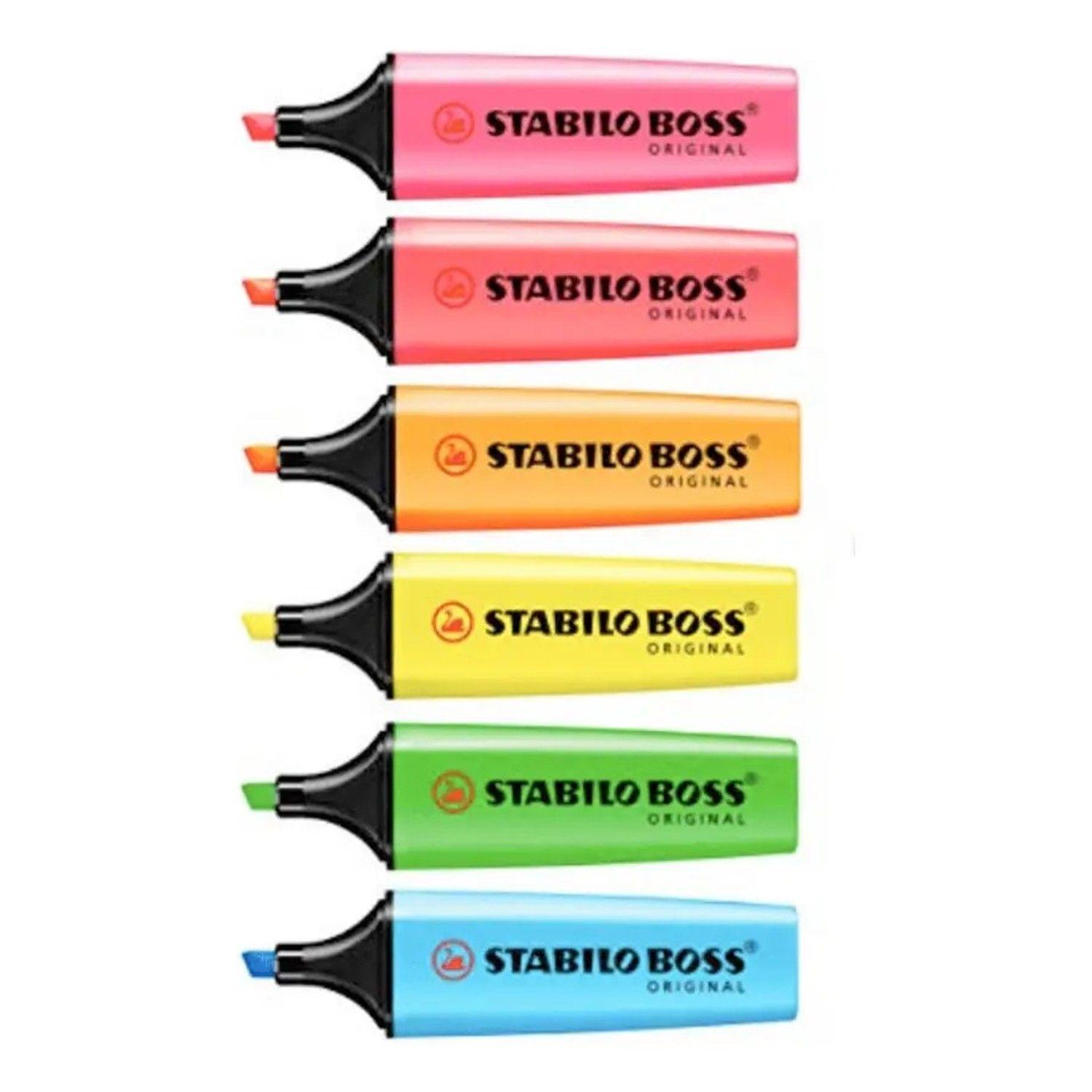 Set 6 Destacadores Stabilo Boss Original Fluorescentes-1