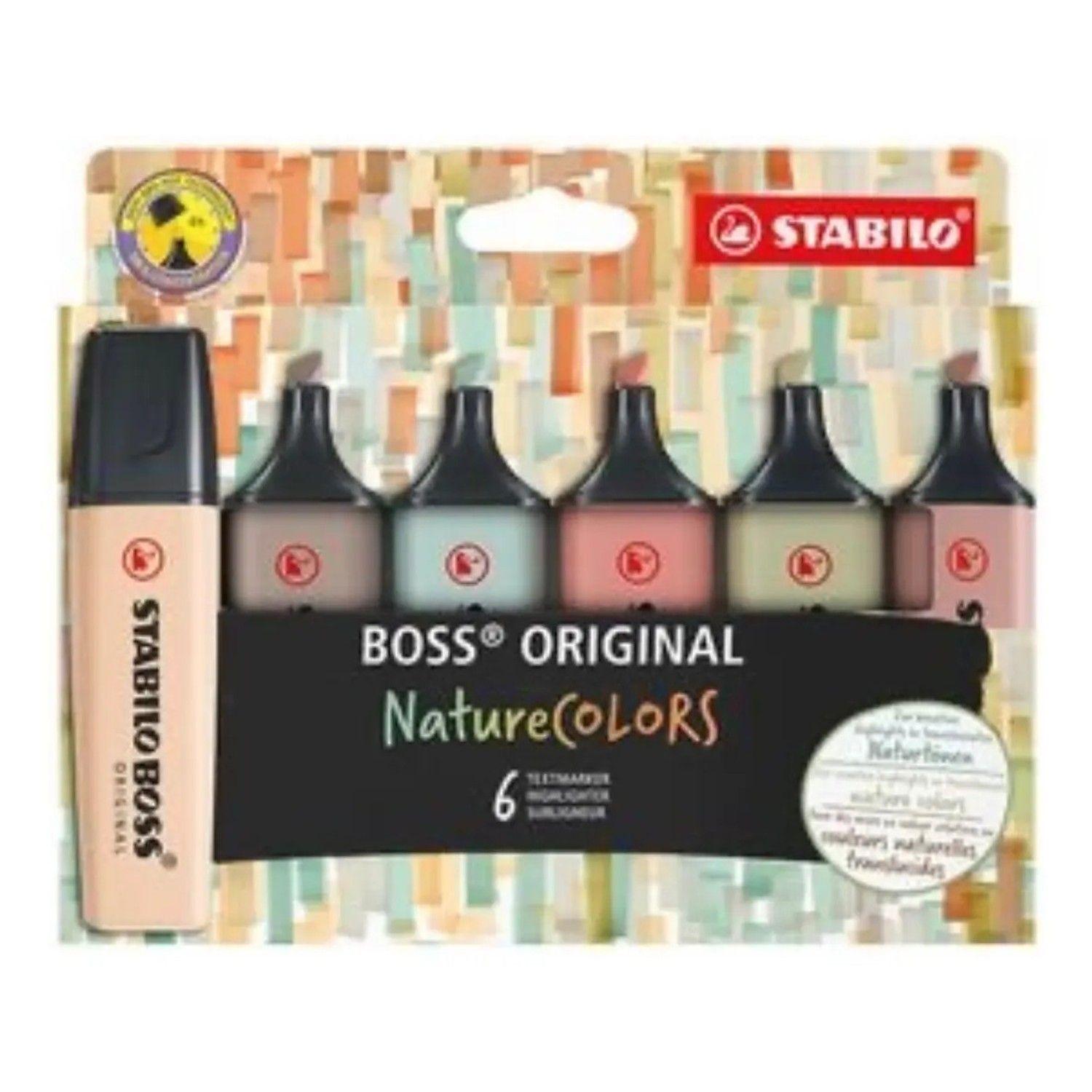 Set De 6 Destacadores Stabilo Boss Original Nature Colors-0