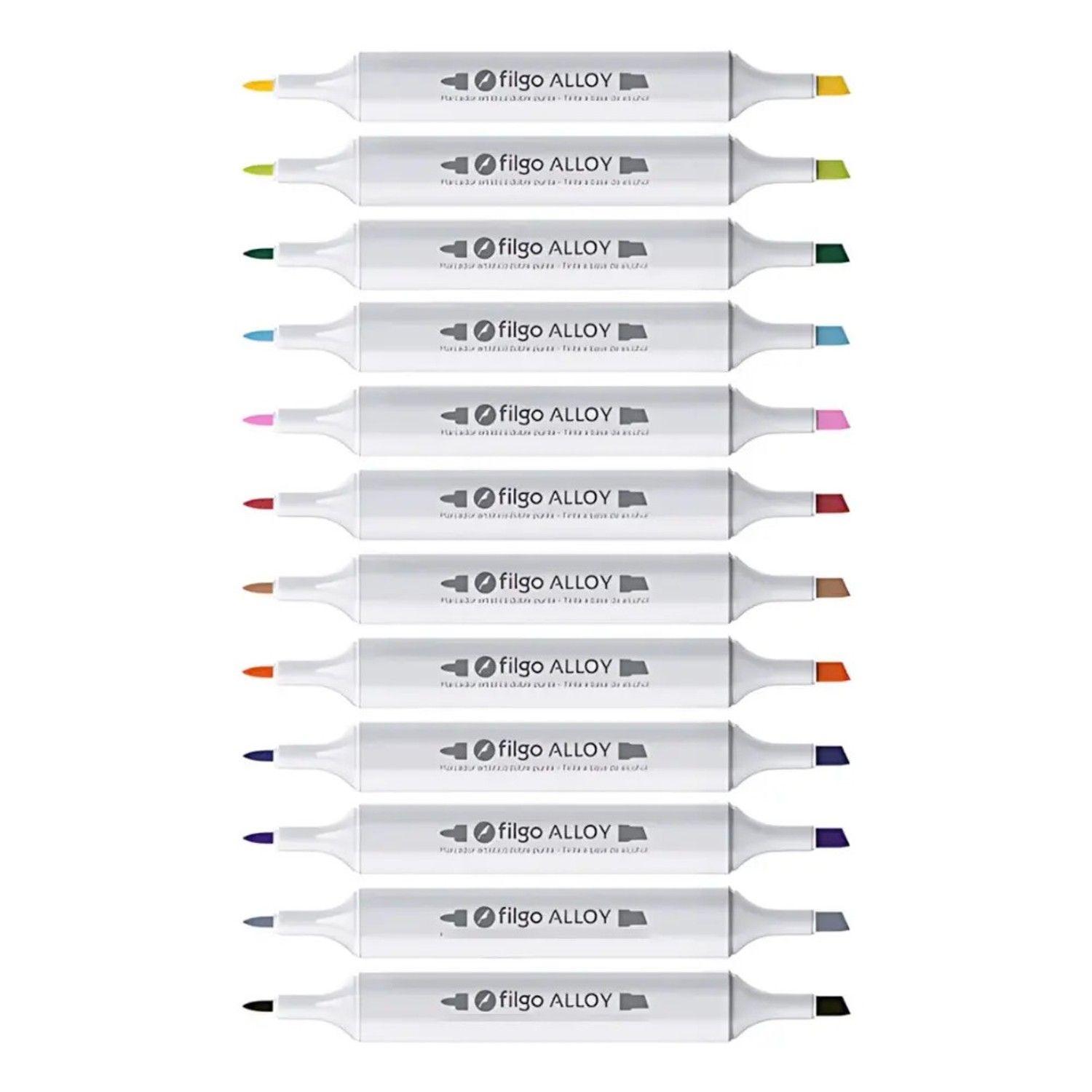 Filgo Alloy - Set 12 Marcadores Al Alcohol Tonos Clásicos-1
