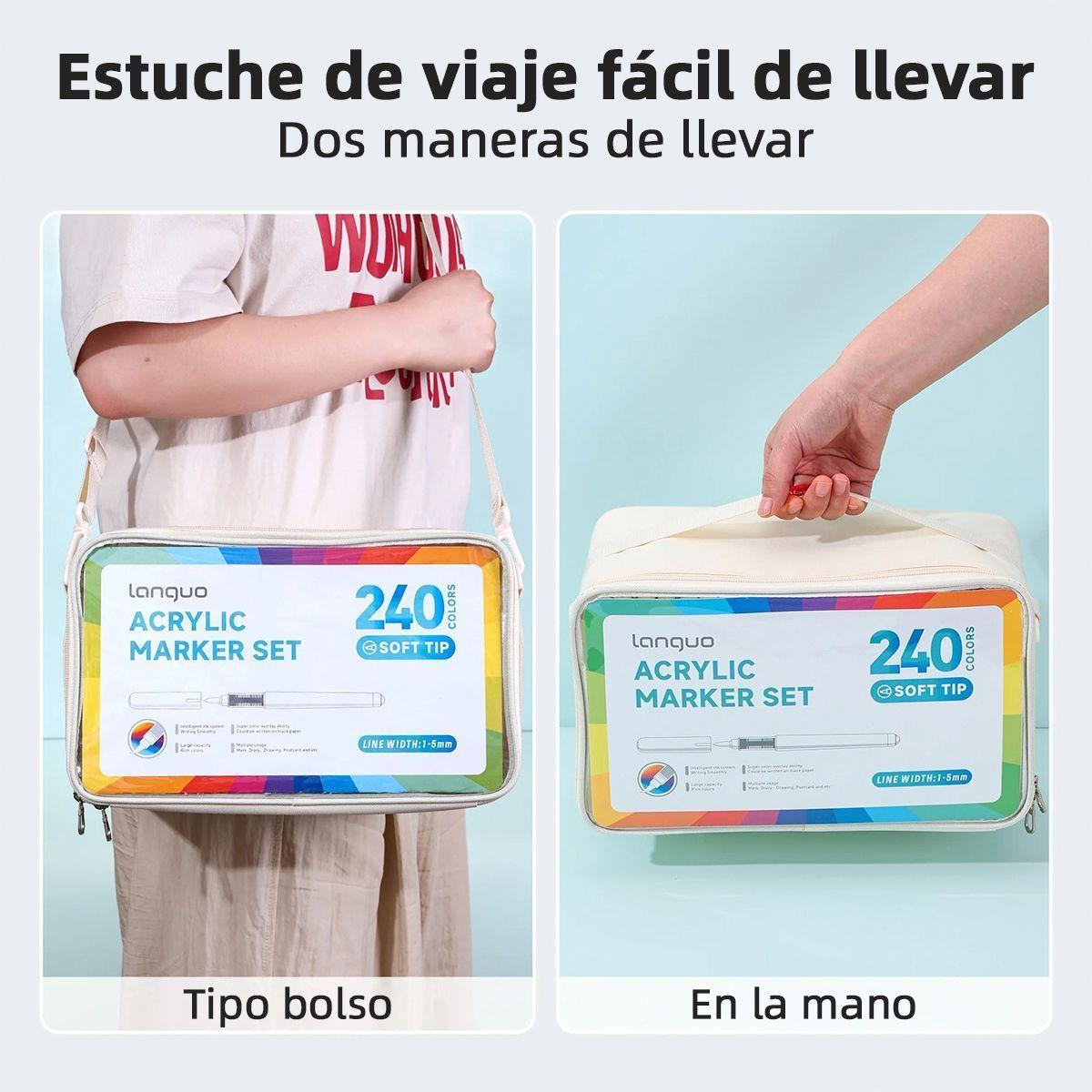240 Marcadores Acrilicos Punta Pincel Languo-4
