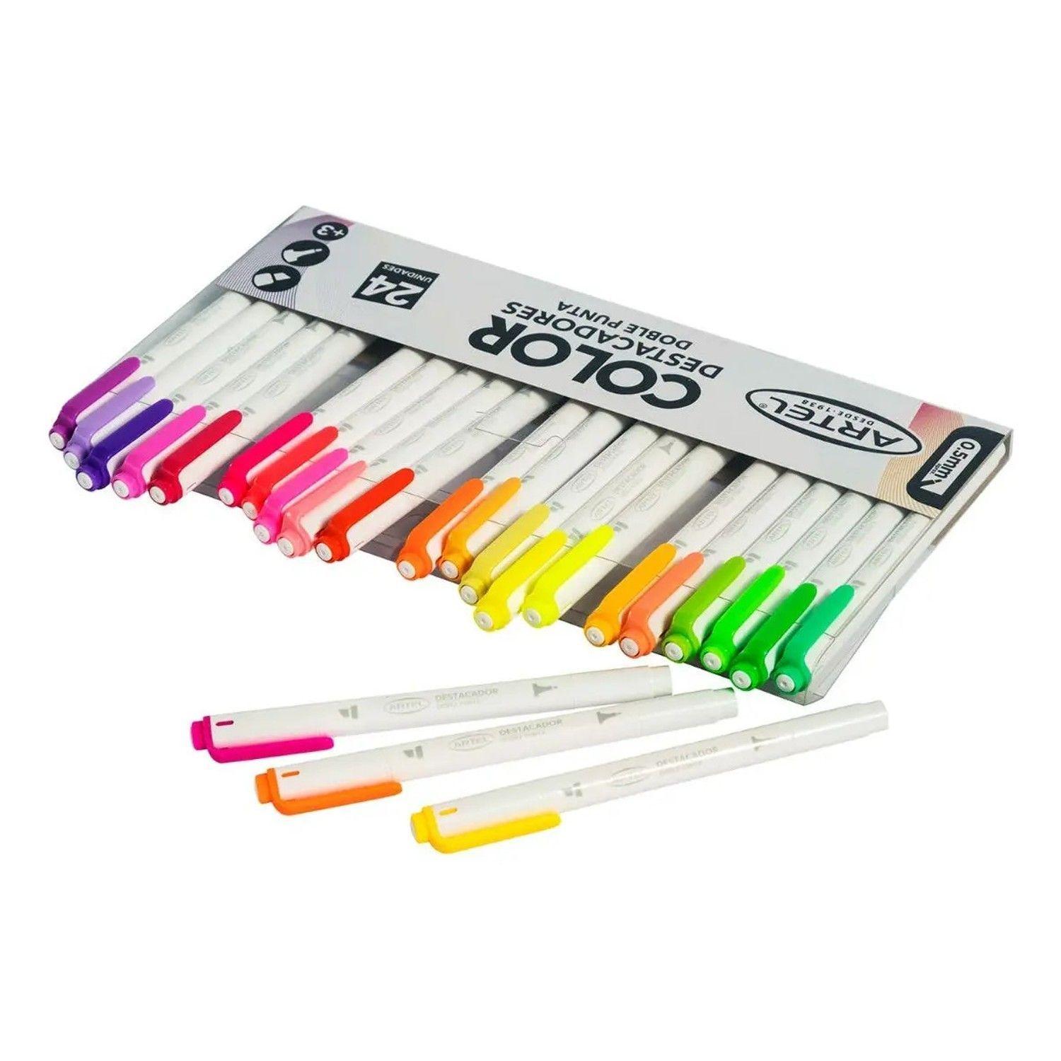 Destacador Doble Punta 24 Colores Artel 24 Colores-2