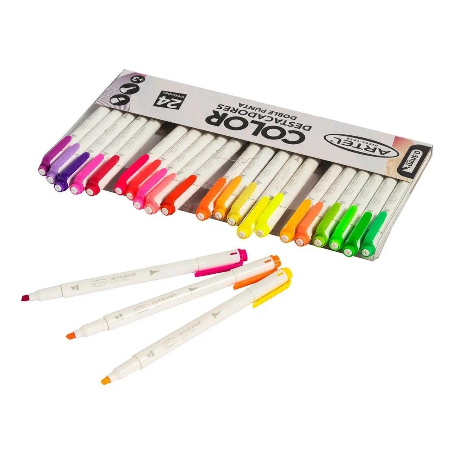 Destacador Doble Punta 24 Colores Artel 24 Colores-3