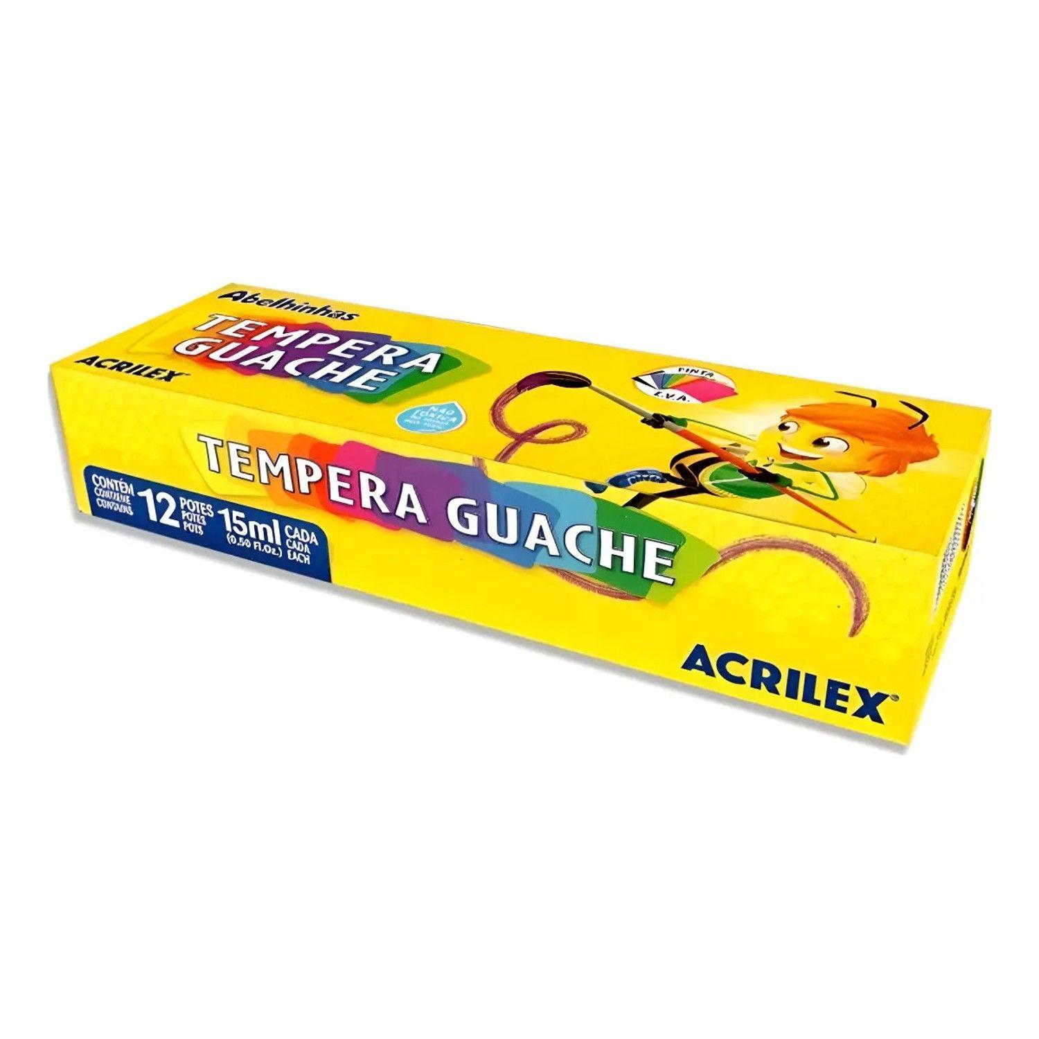 Tempera Escolar 12 Colores Acrilex-0