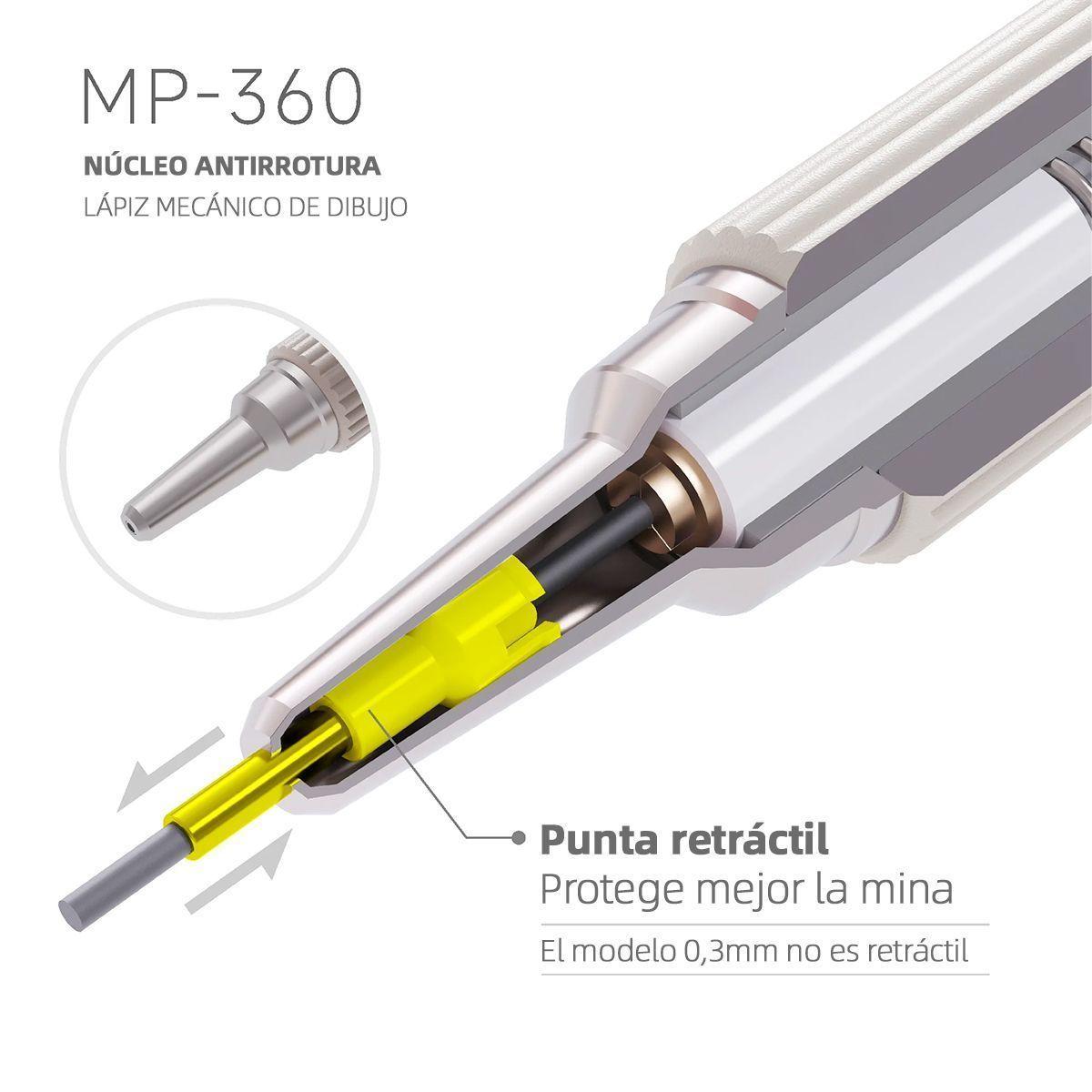 Portaminas mecanico 05mm Plateado Languo-2