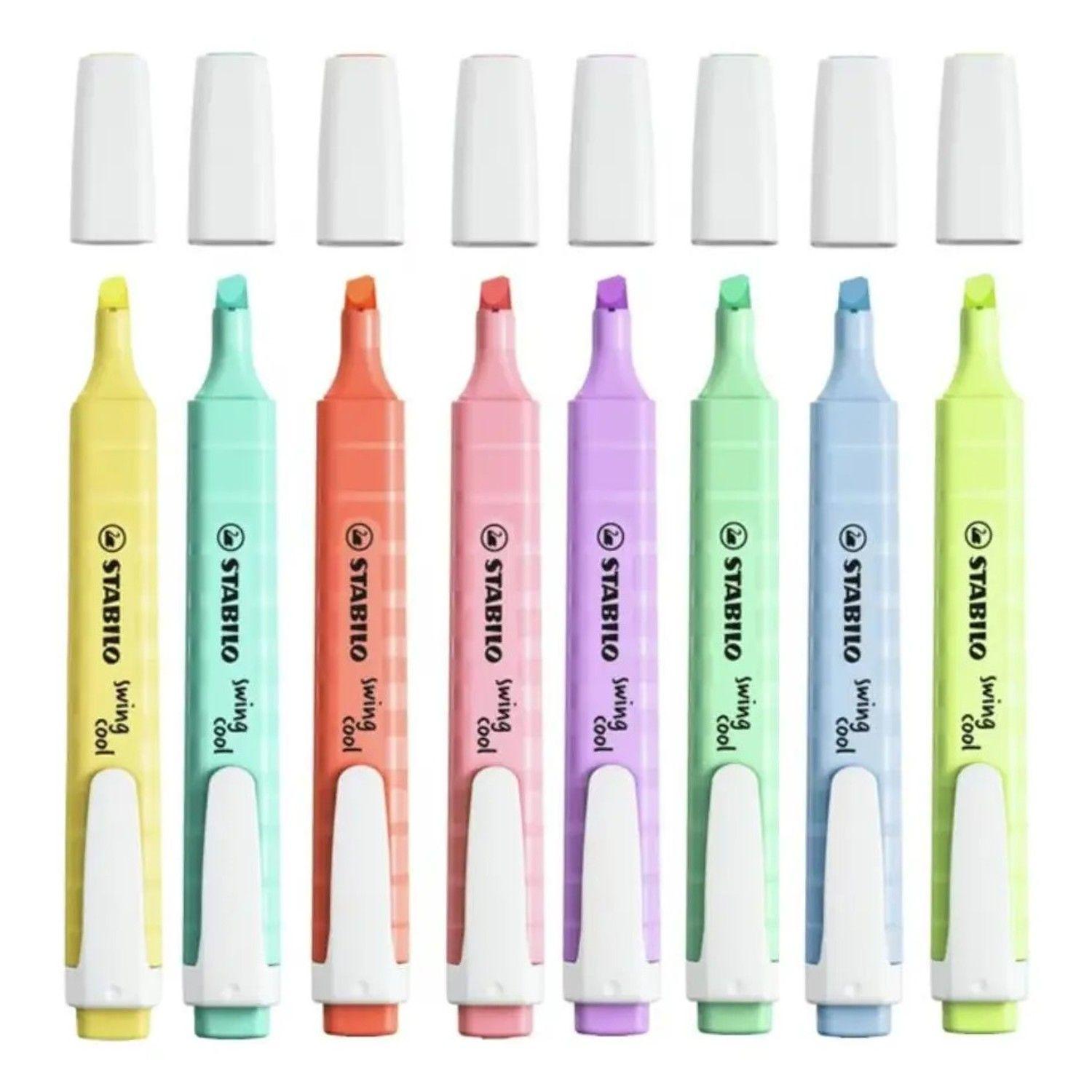 Set 8 Destacadores Stabilo Swing Cool Pastel Punta Cincel-4