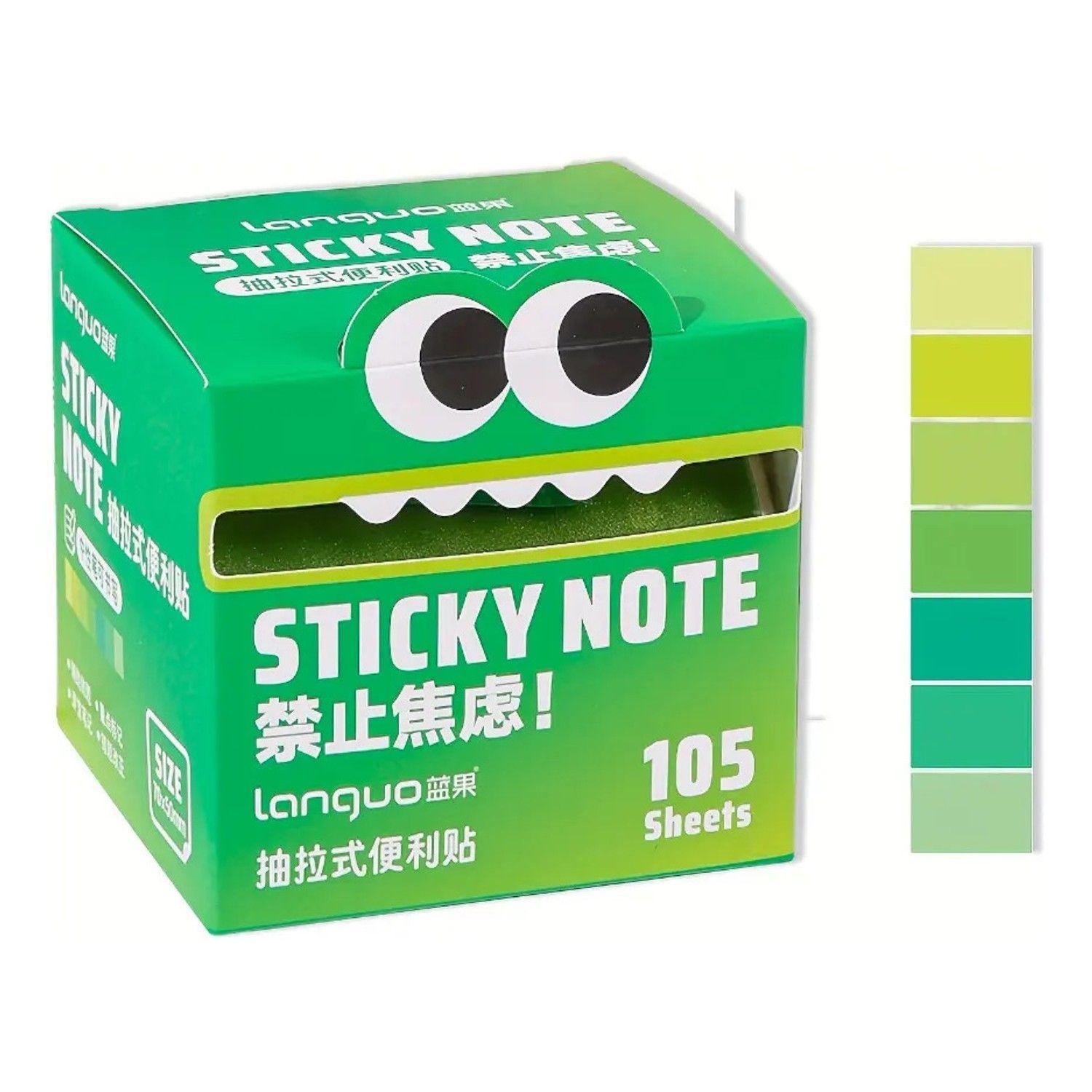 Notas Adhesivas Transparentes Languo 70x50mm 105hj Verde-2