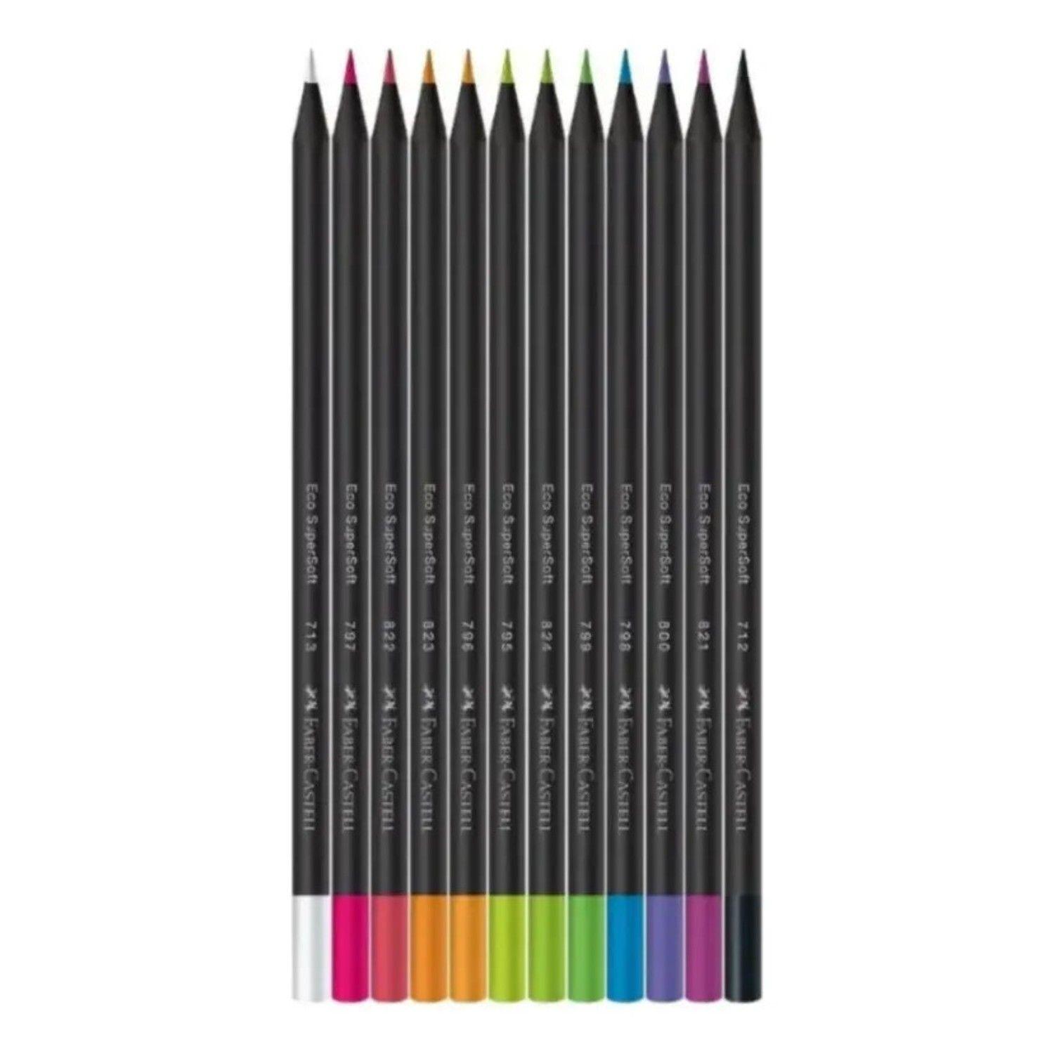Lápices De Colores Faber-castell Supersoft 12 Colores Neon 12 Colores Neon-2