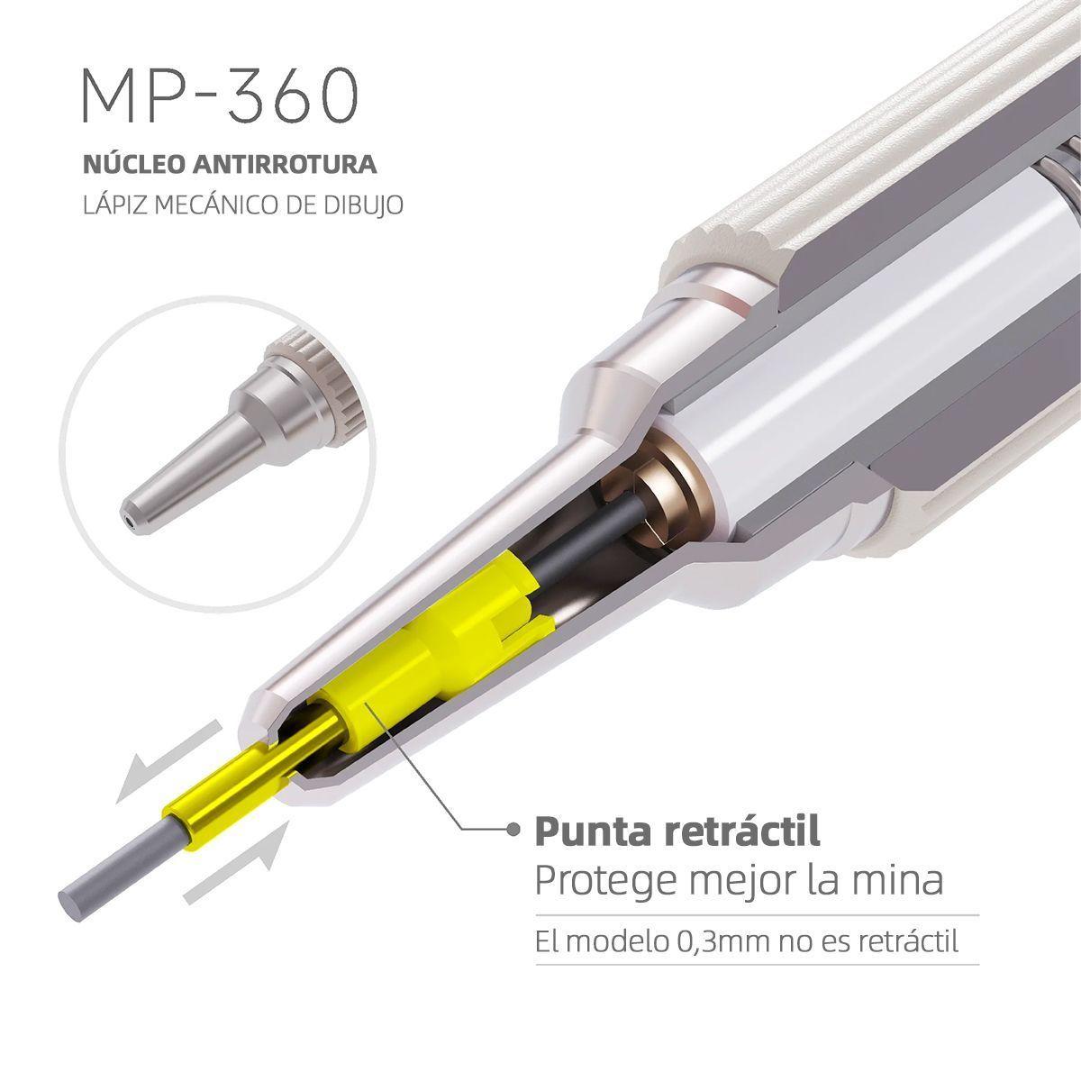 Portaminas mecanico 07mm Plateado Languo-2