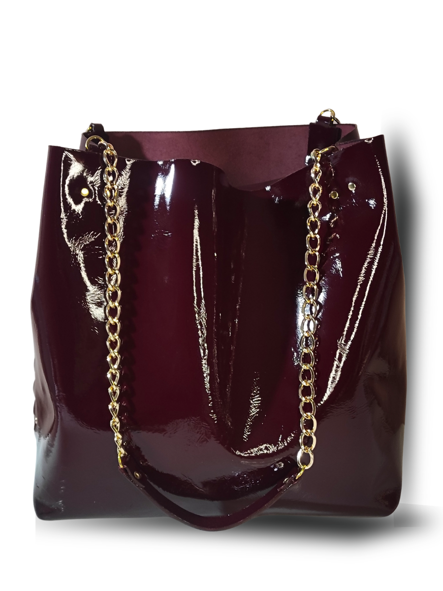 Cartera de cuero Burdeo -0