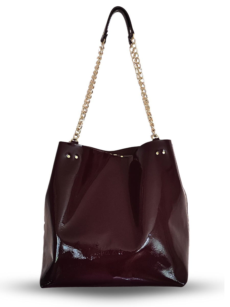 Cartera de cuero Burdeo -1