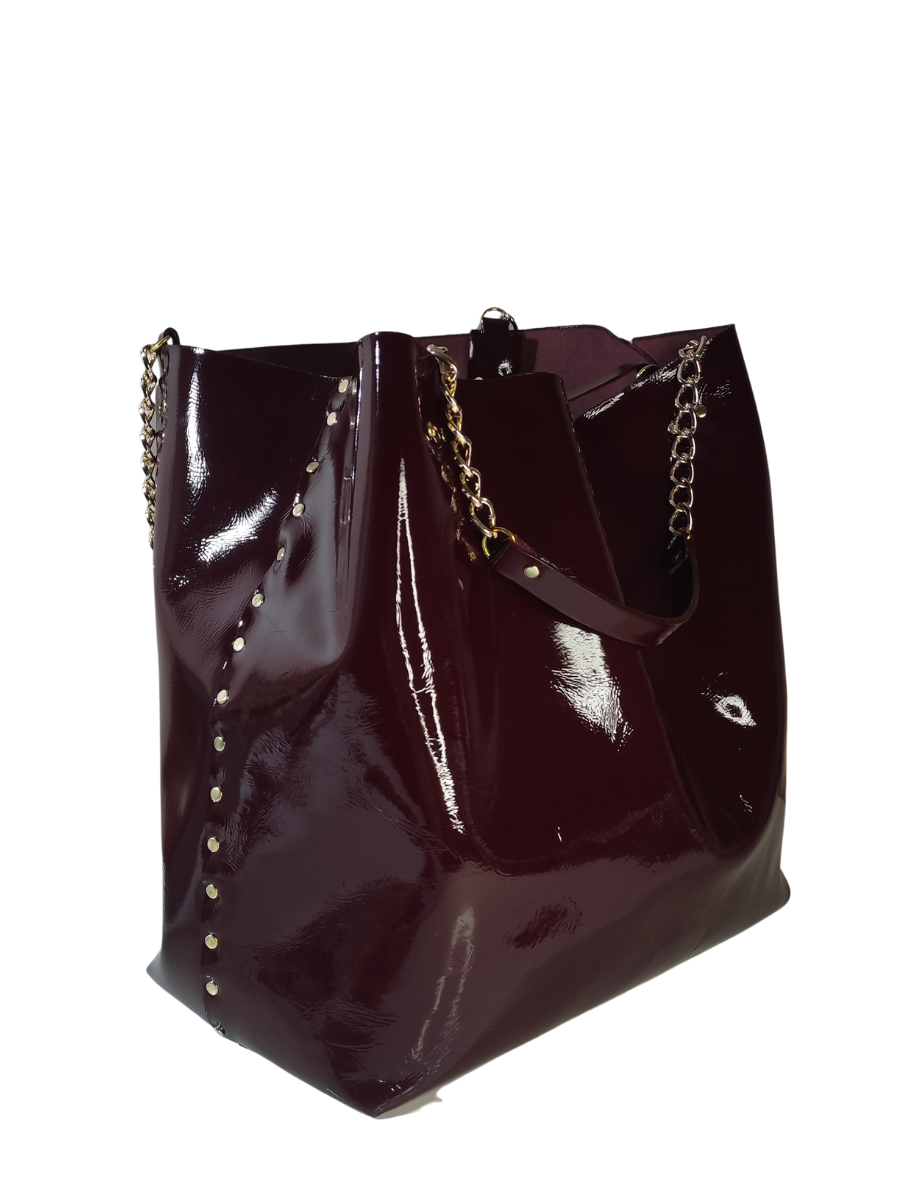 Cartera de cuero Burdeo -2