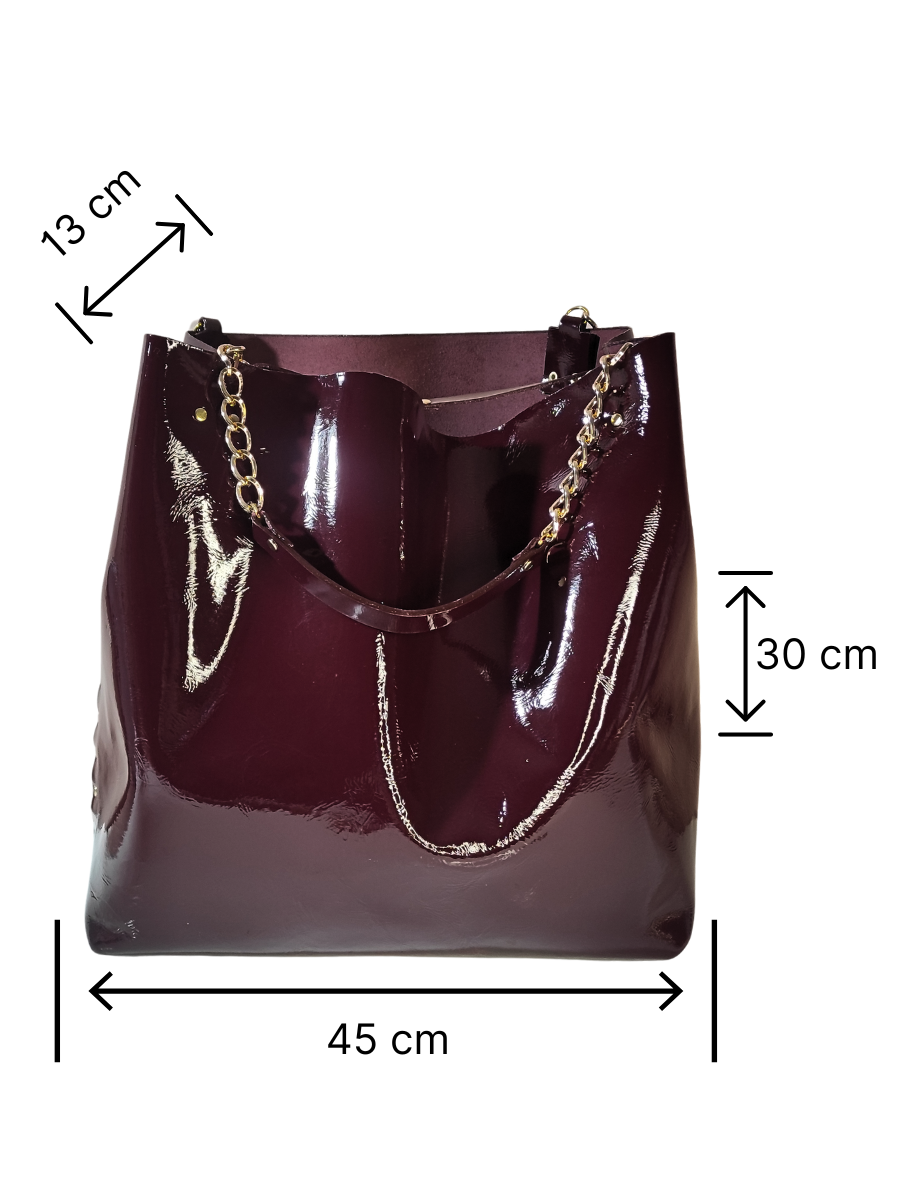 Cartera de cuero Burdeo -3