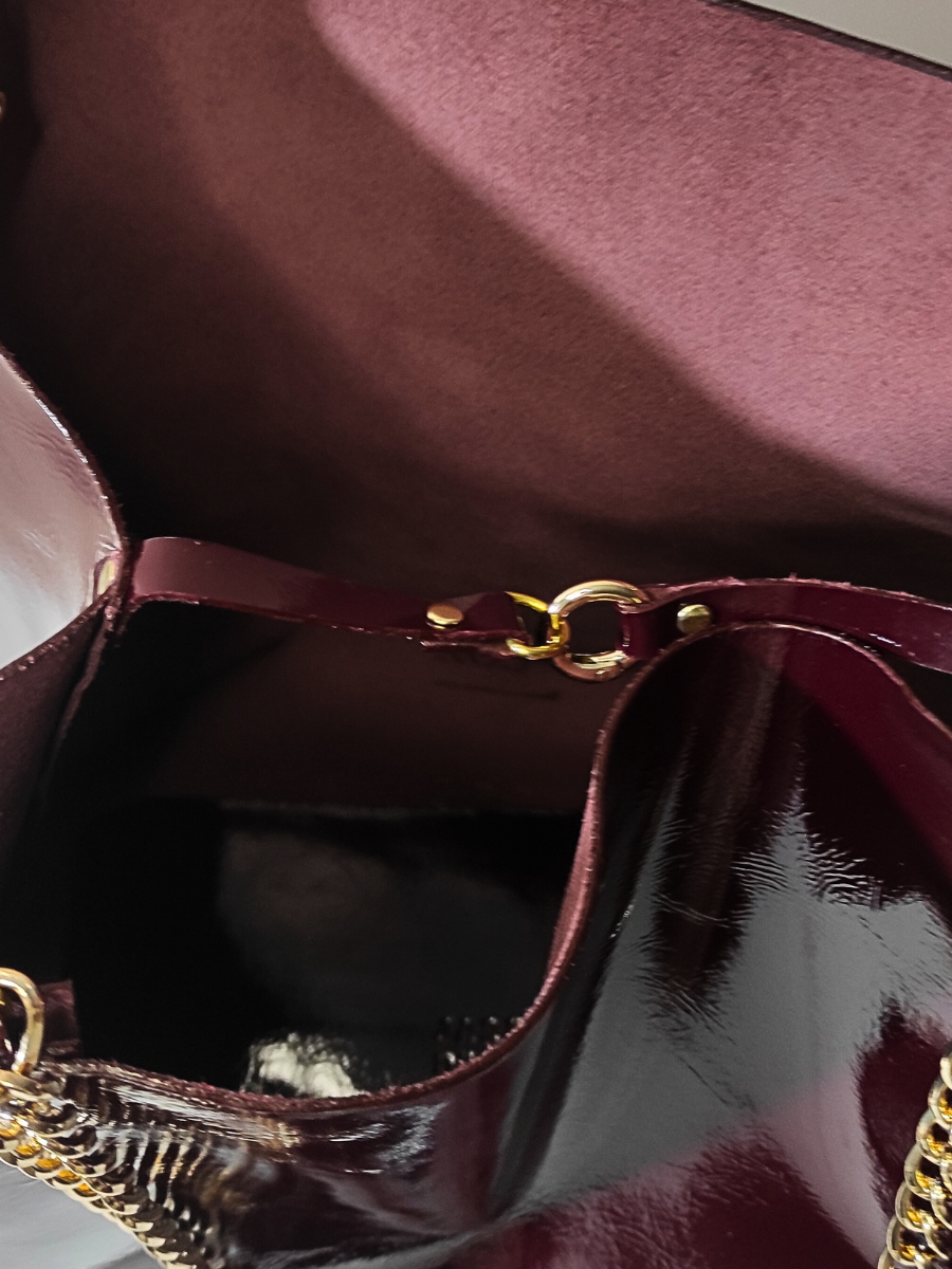 Cartera de cuero Burdeo -4