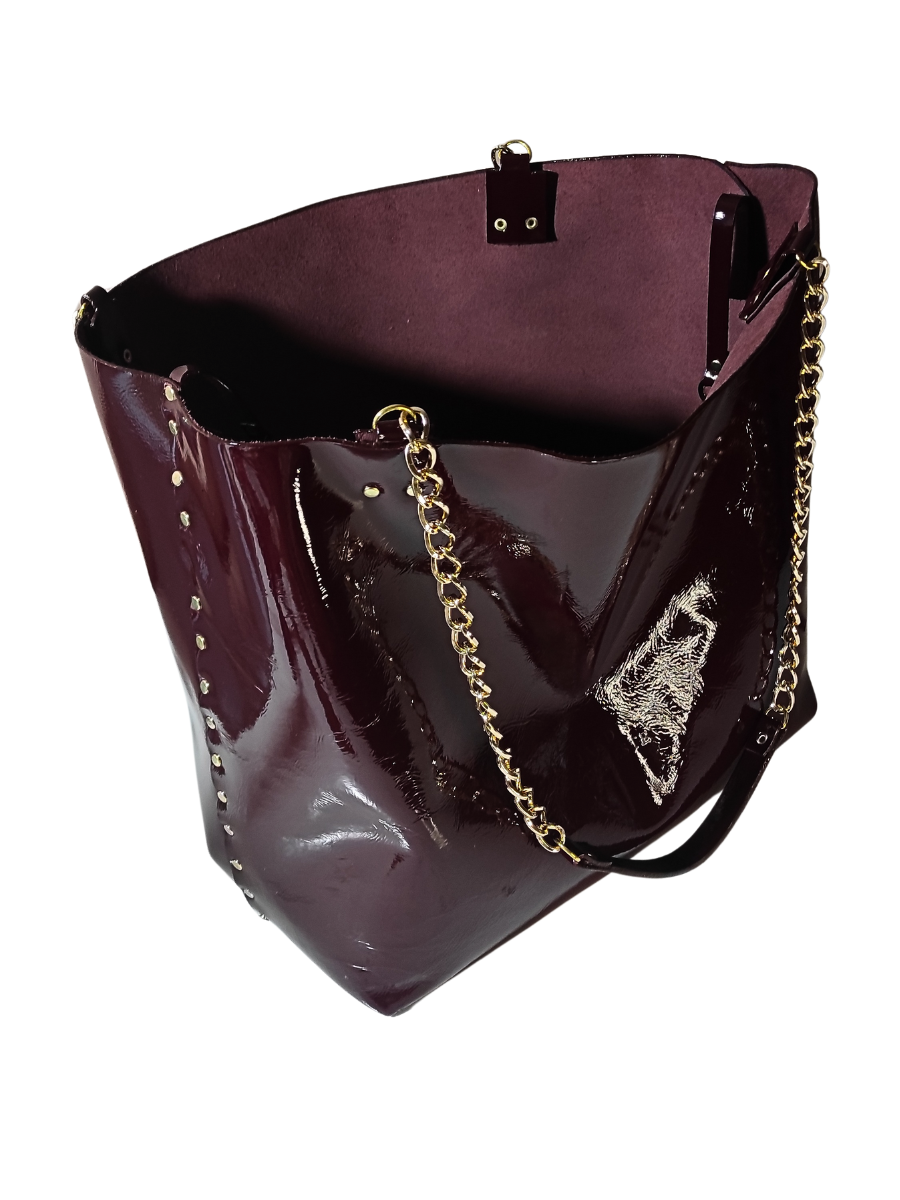 Cartera de cuero Burdeo -5