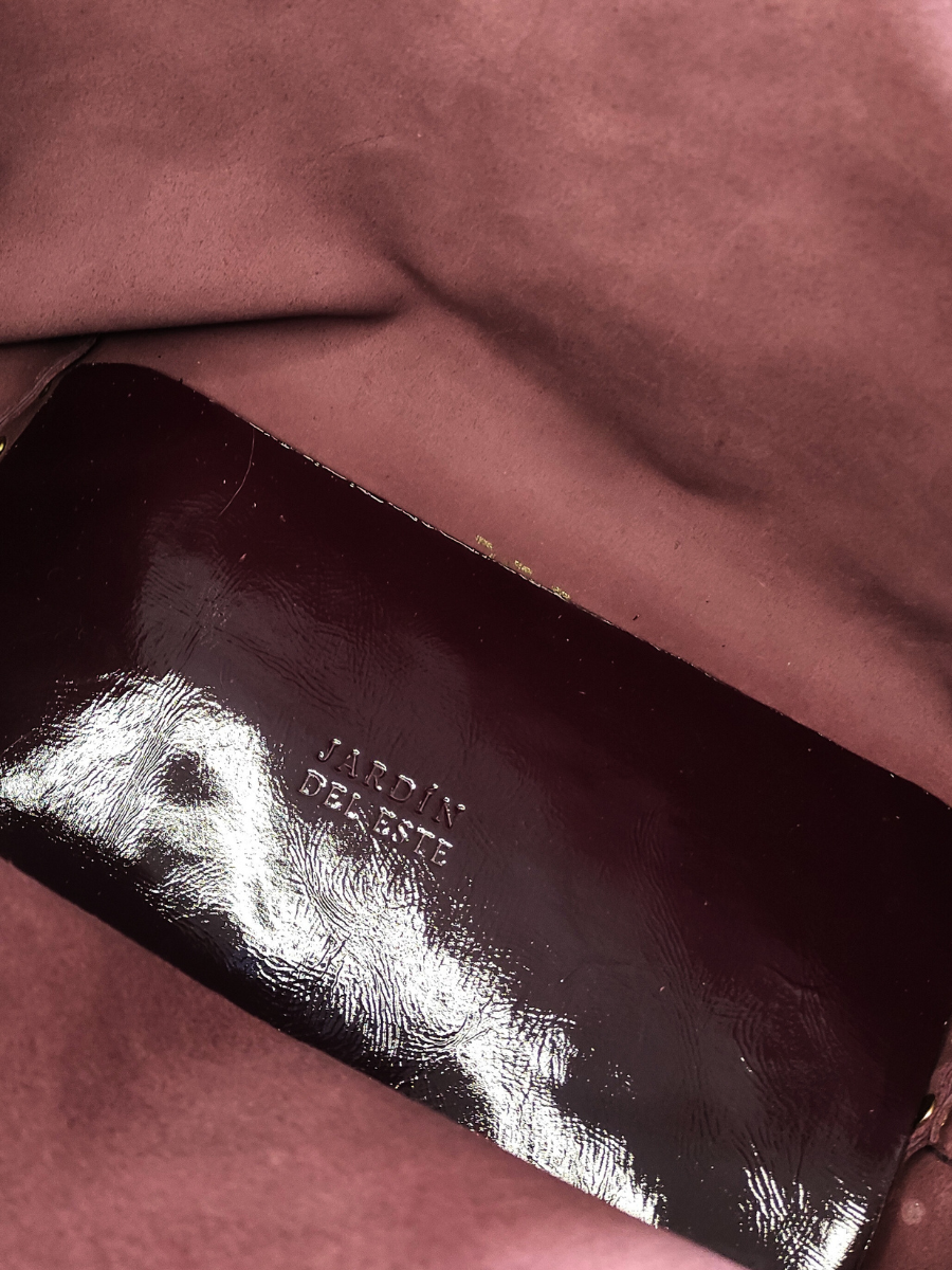 Cartera de cuero Burdeo -6