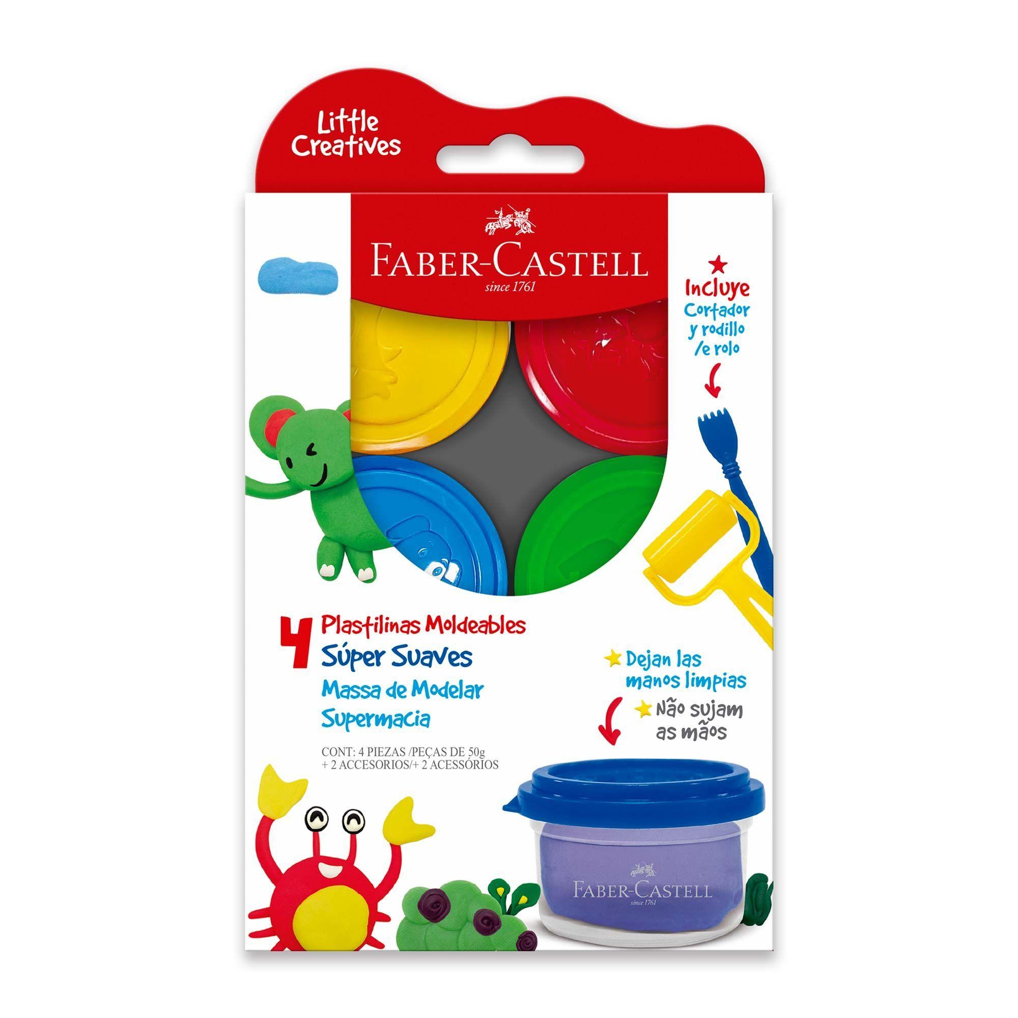 Plastilina Suave x4 Colores Little Creatives Faber-Castell-0