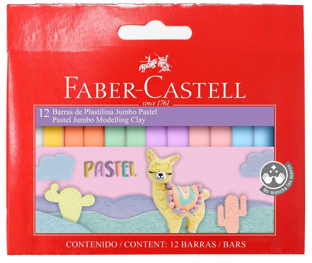Plasticina Jumbo Pastel x12 Colores Faber-Castell-0