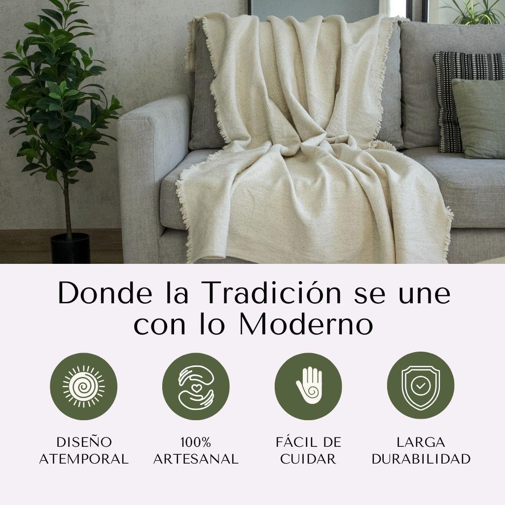 Manta Artesanal 100% Algodón - Color Crudo-2