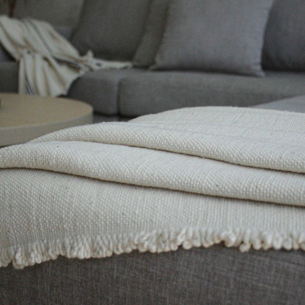 Manta Artesanal 100% Algodón - Color Crudo-3