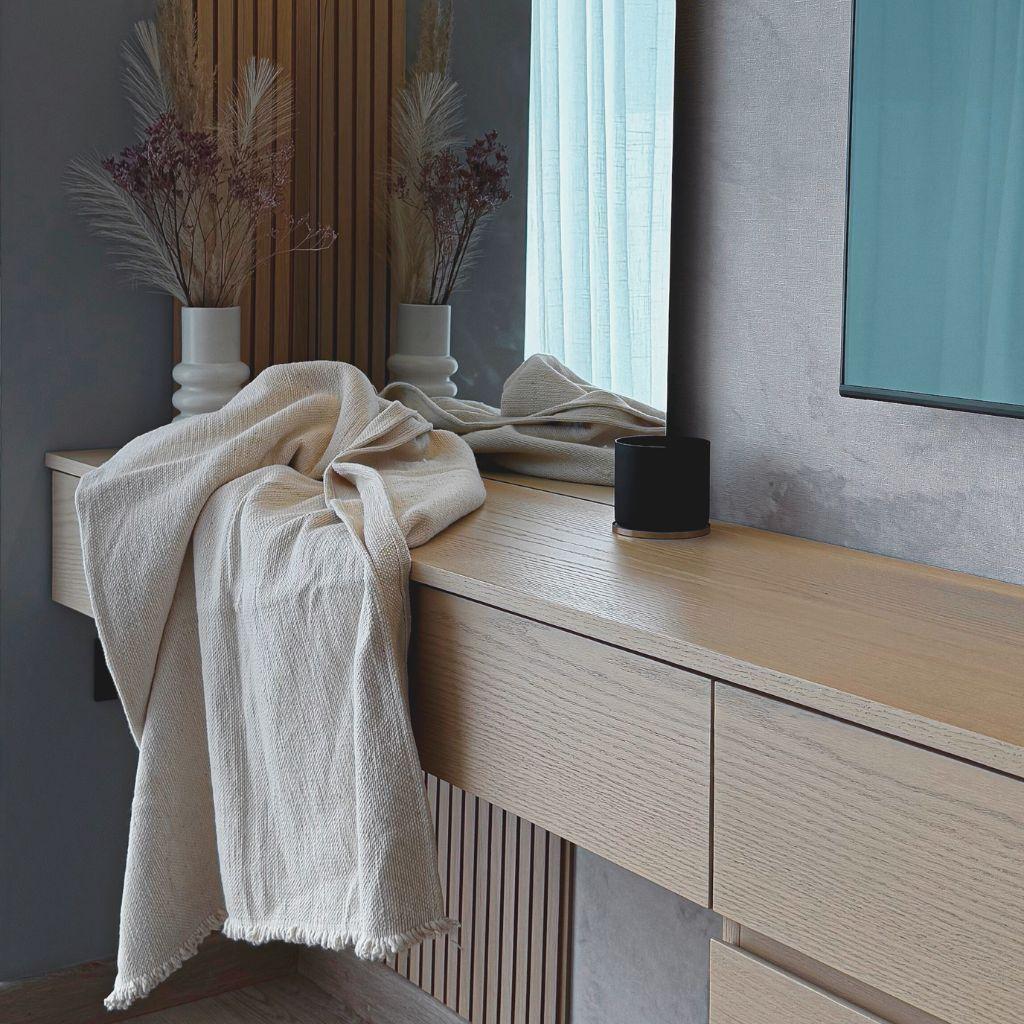 Manta Artesanal 100% Algodón - Color Crudo-5