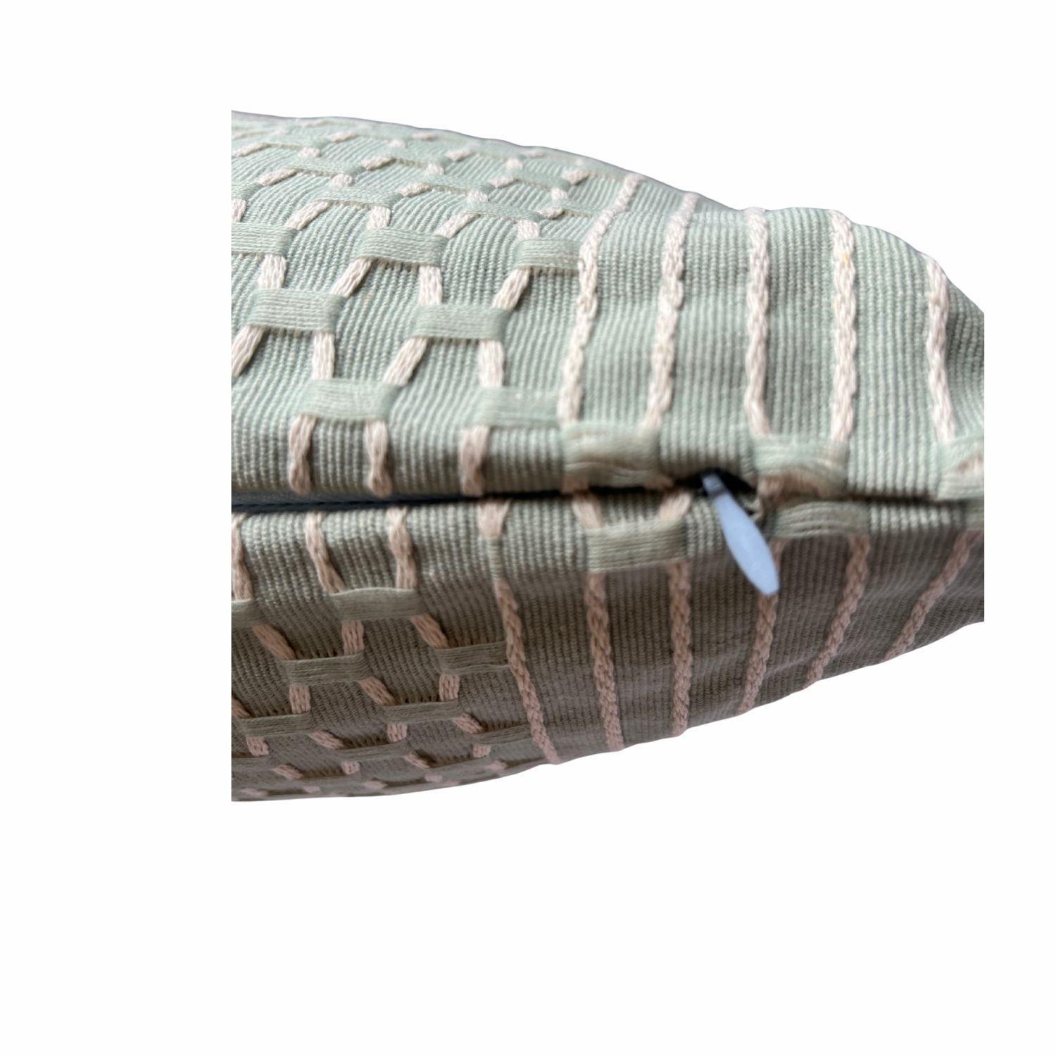 Cojín Completo con Funda Bordada Blanco con Turquesa-2