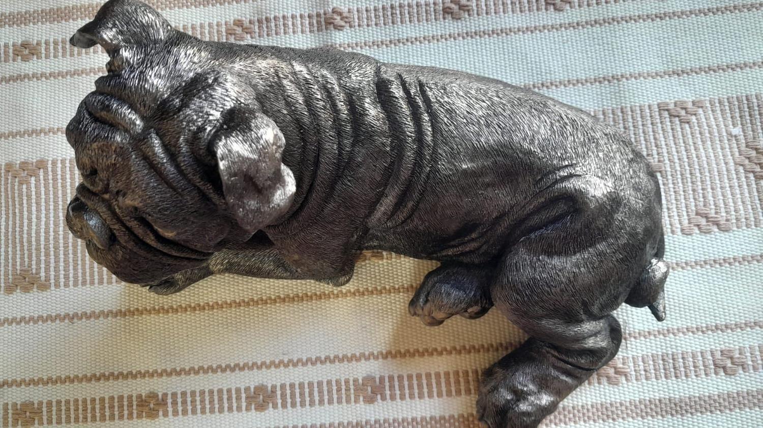 Escultura Perro Bull Dog 34 Cm.-4