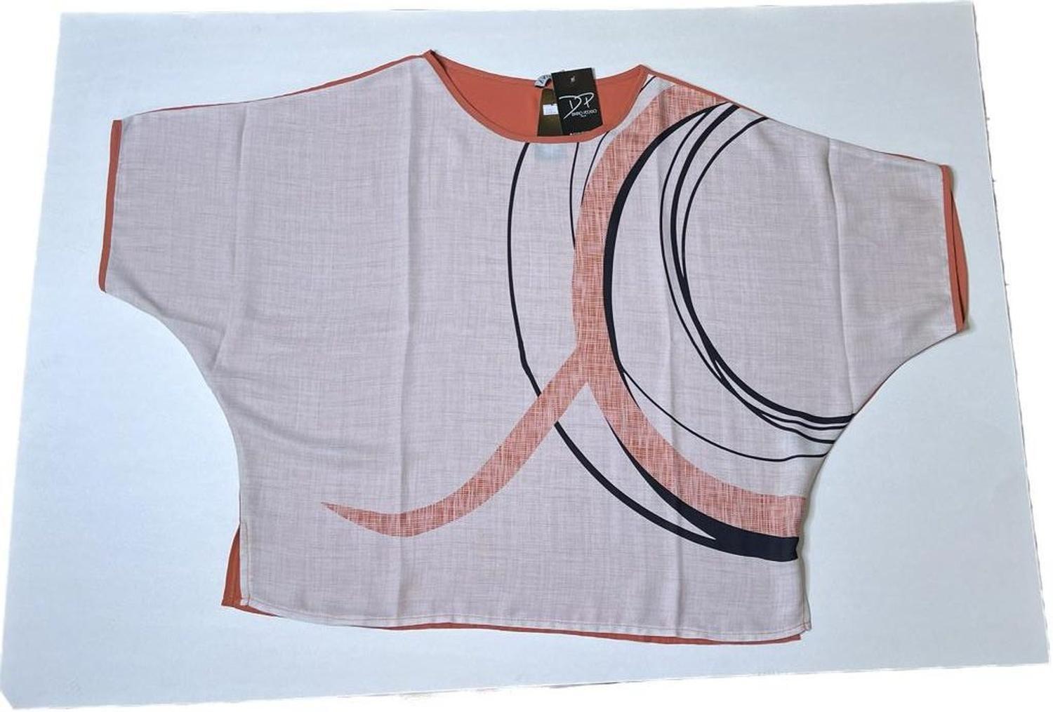 Blusa Estampada Terracota Líneas-0