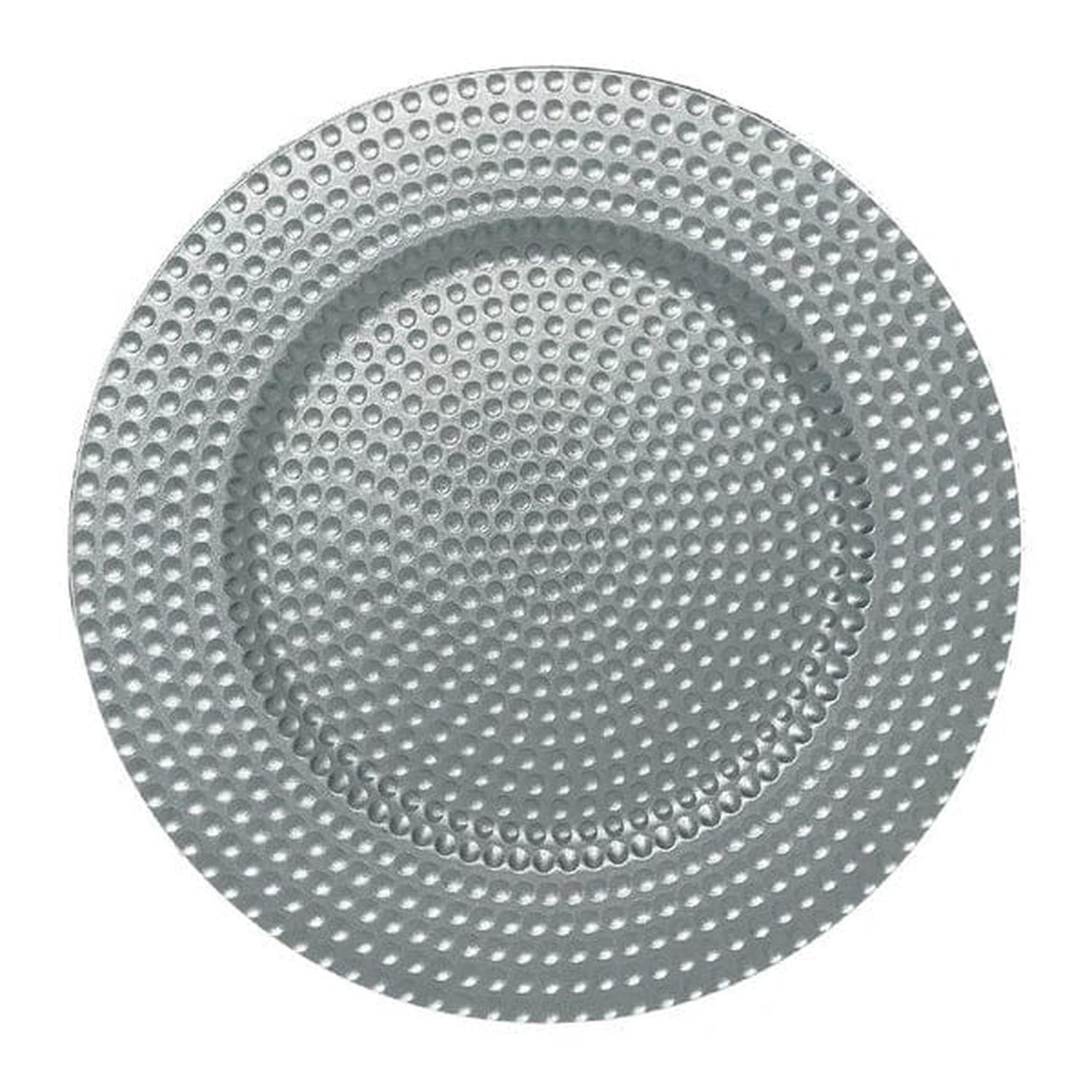 6 Platos Bases Plateados textura puntitos-0