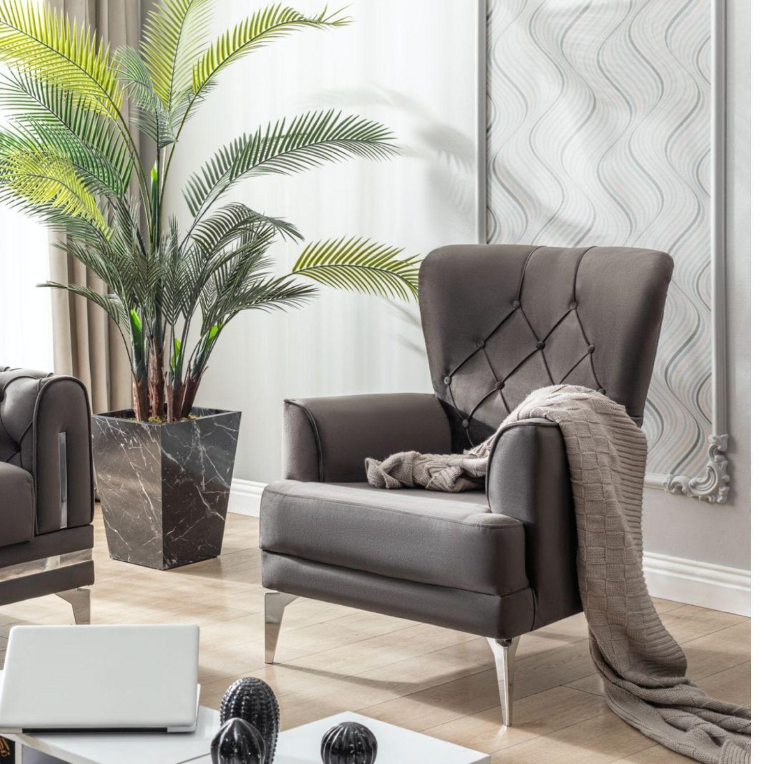 Juego de living 7 cuerpos 3+3+1 Estambul Gris, Sofa Cama-8