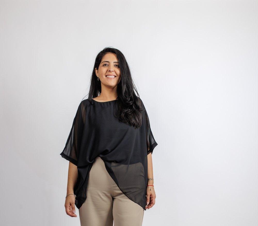 Blusa Gasa Manga Murcielago Estandar Negro-0