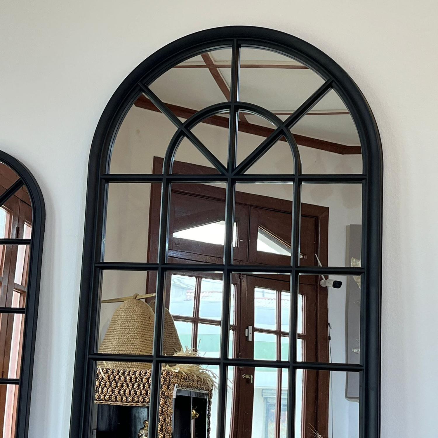 Espejo Grande Diseño Ventana Color Negro-4