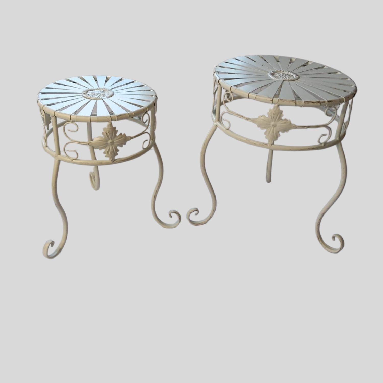 Set de 2 Soporte de Masetero Blanco Vintage Fierro-2