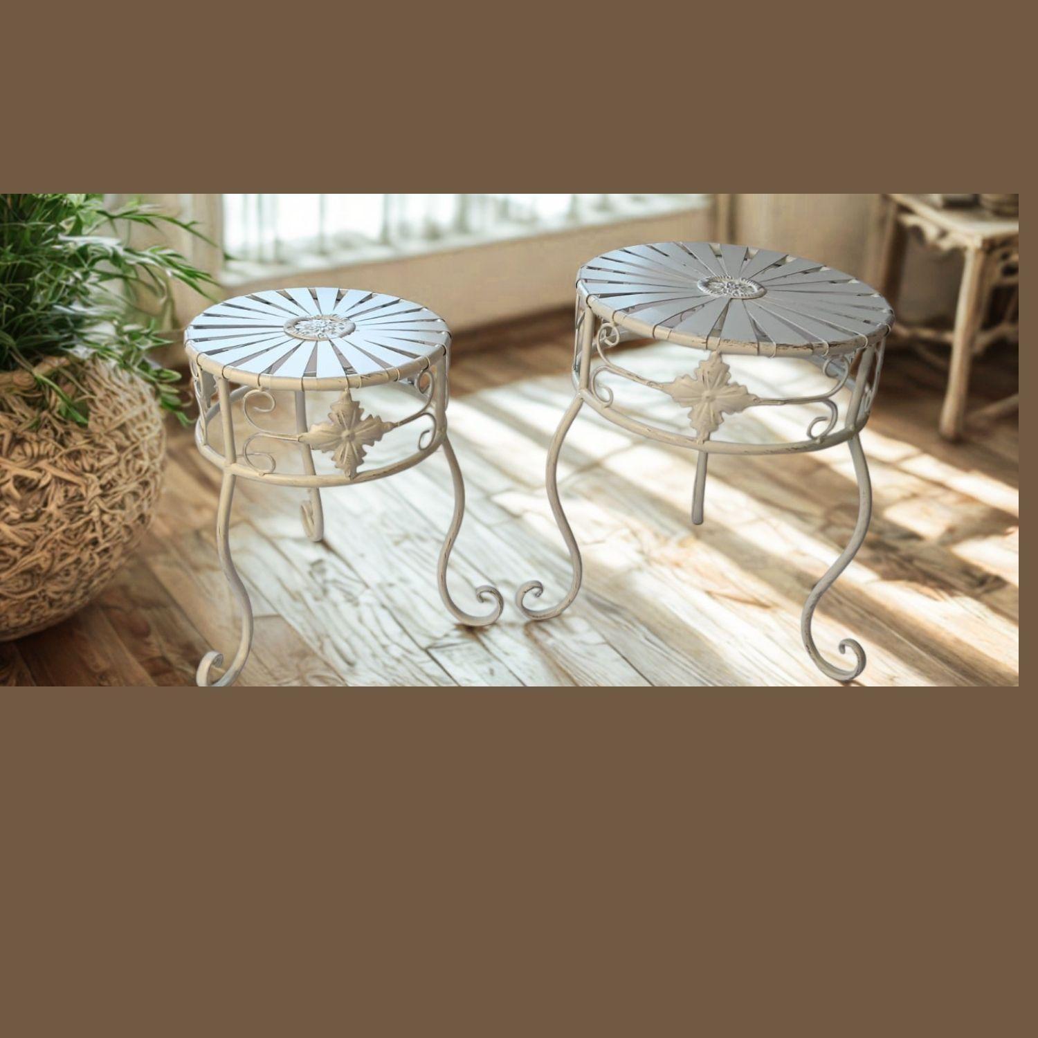Set de 2 Soporte de Masetero Blanco Vintage Fierro-3