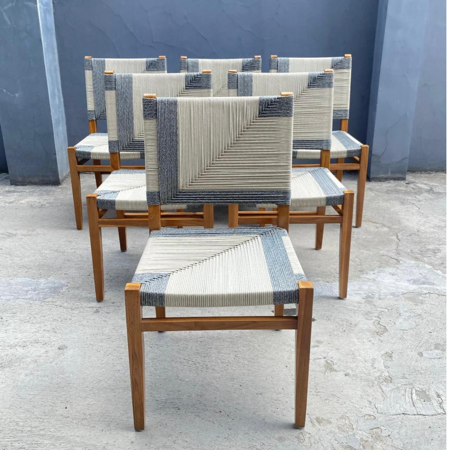 Silla Jovisna Madera Teca y Cuerda Náutica-6