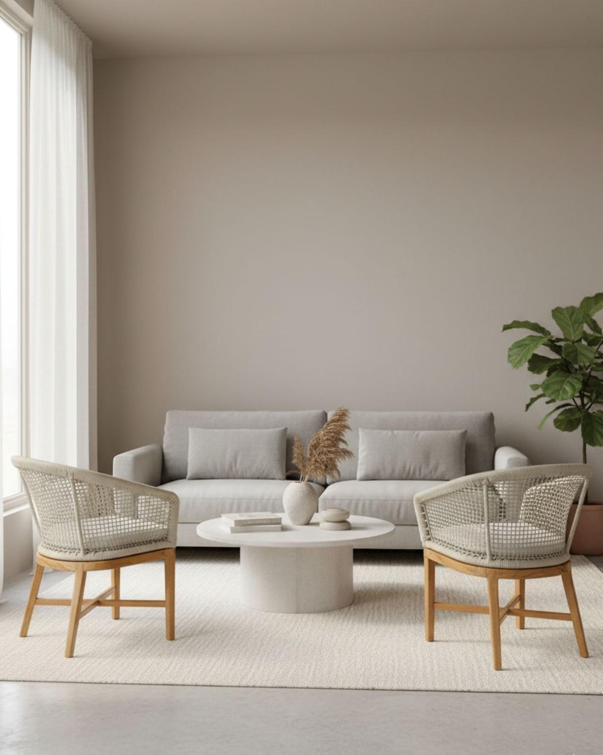 Silla Poltrona Madera Teca y Cuerda Náutica-2