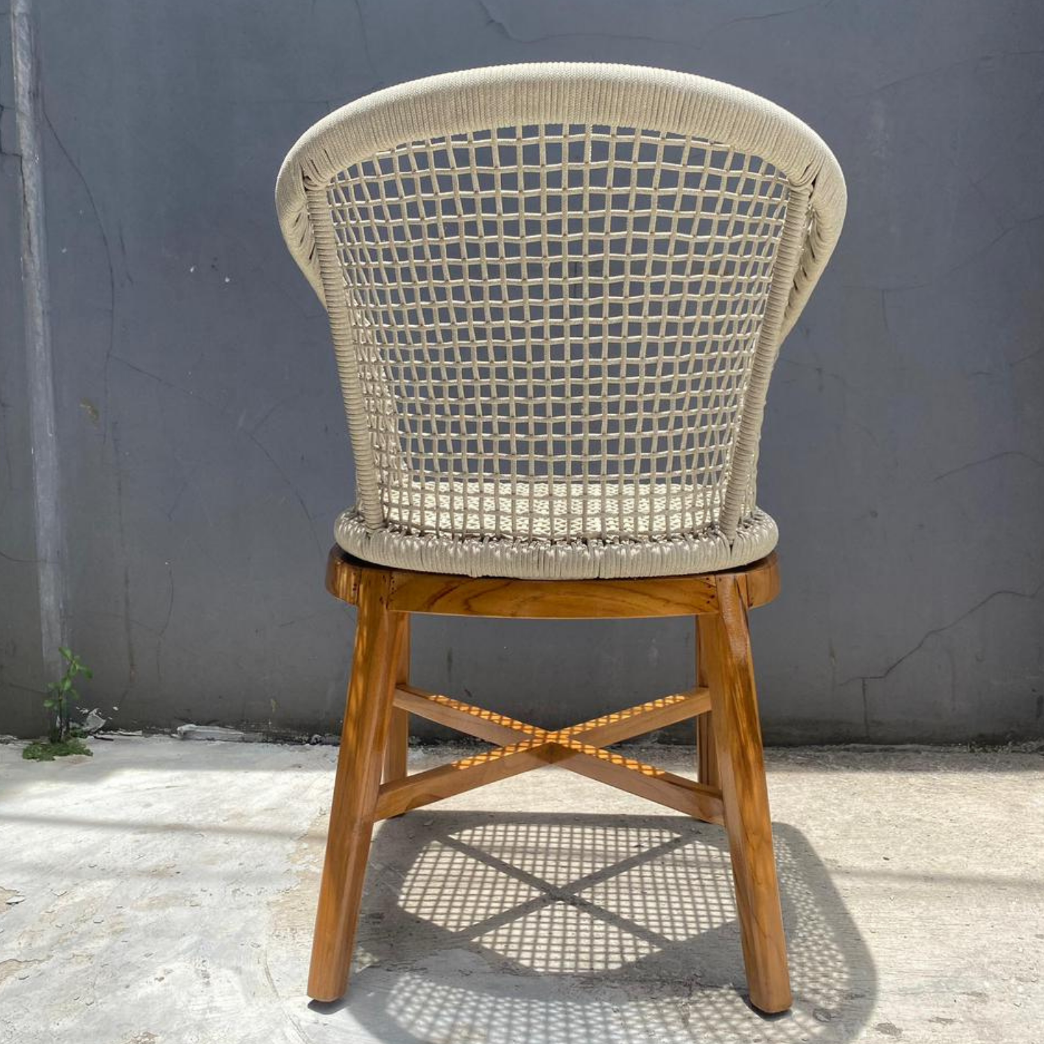 Silla Poltrona Madera Teca y Cuerda Náutica-4