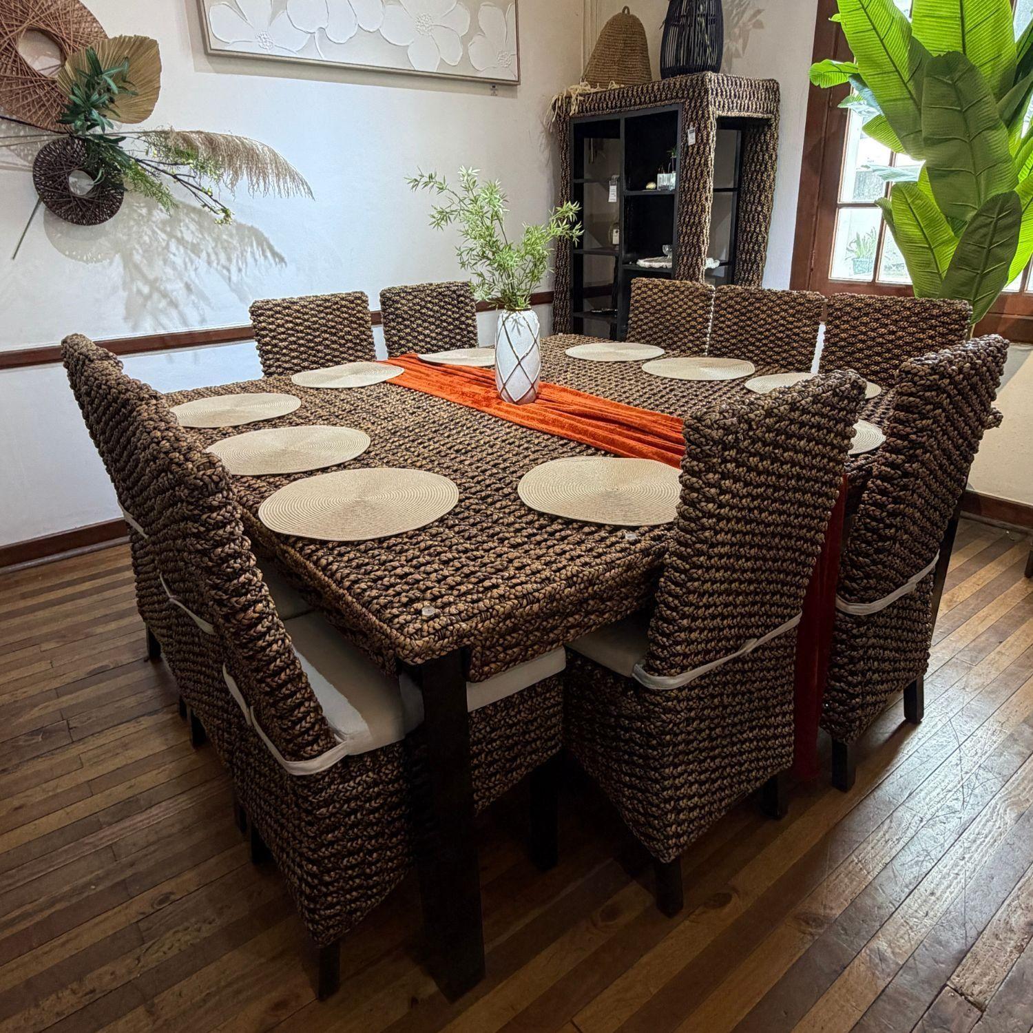 Comedor Cuadrado 8 Personas Rattan Natural-5