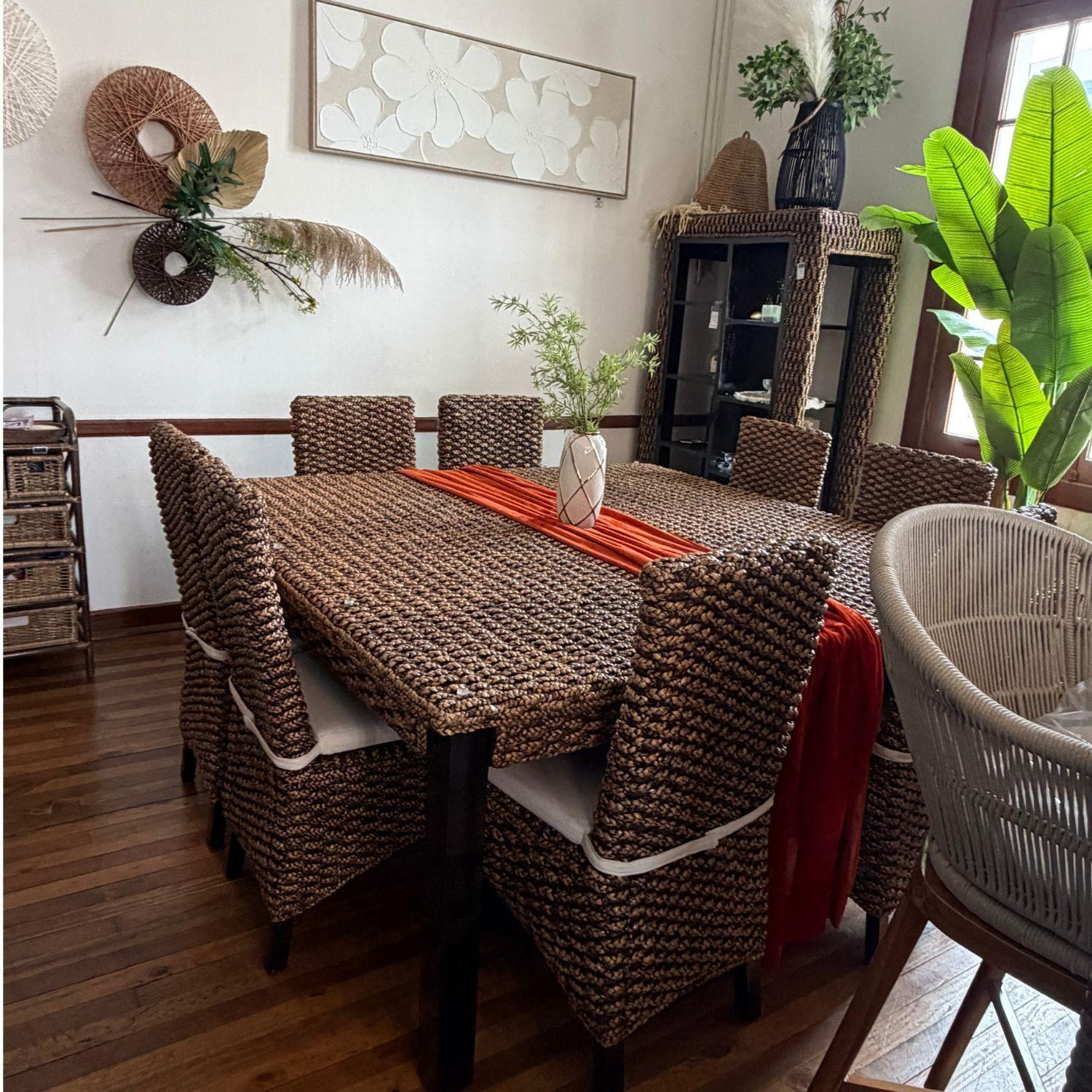Comedor Cuadrado 8 Personas Rattan Natural-5