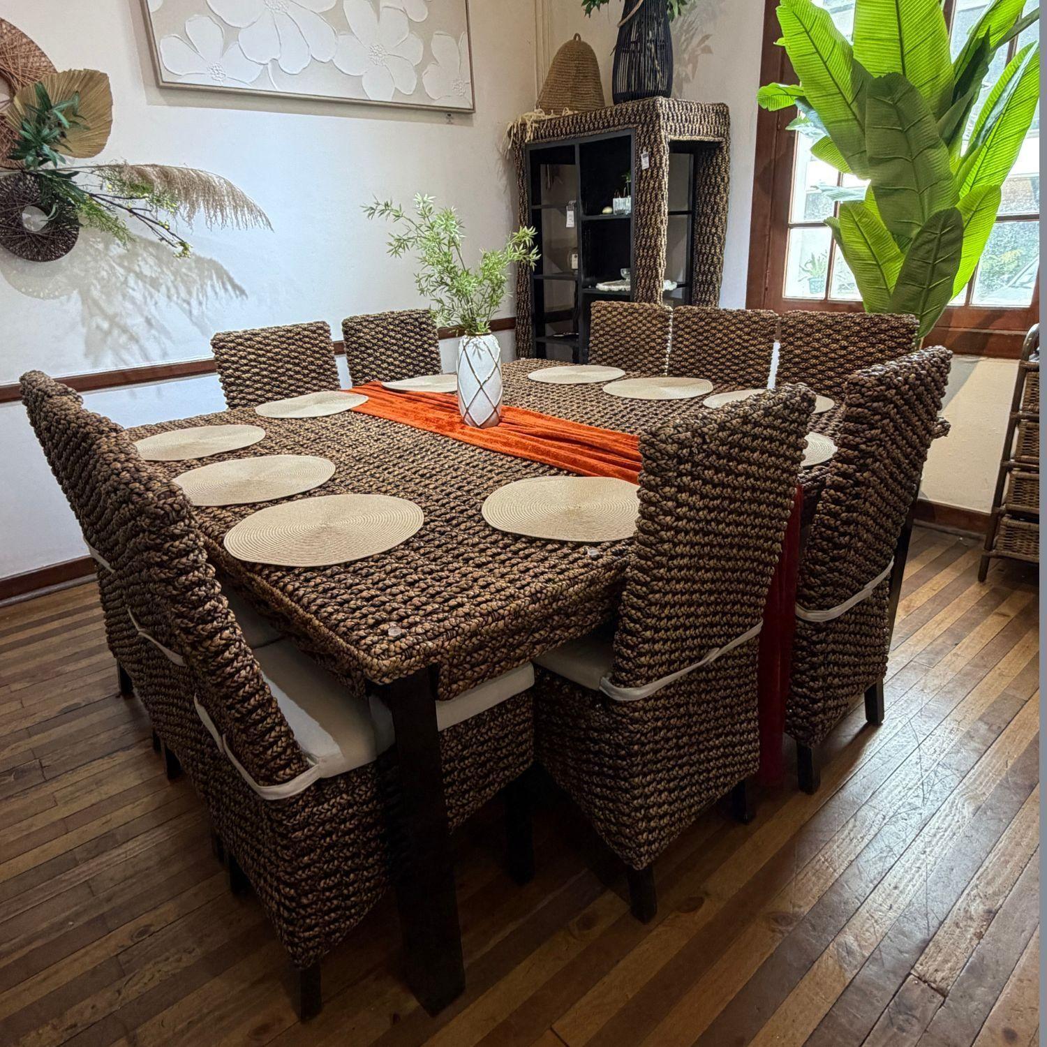 Comedor Cuadrado 8 Personas Rattan Natural-8
