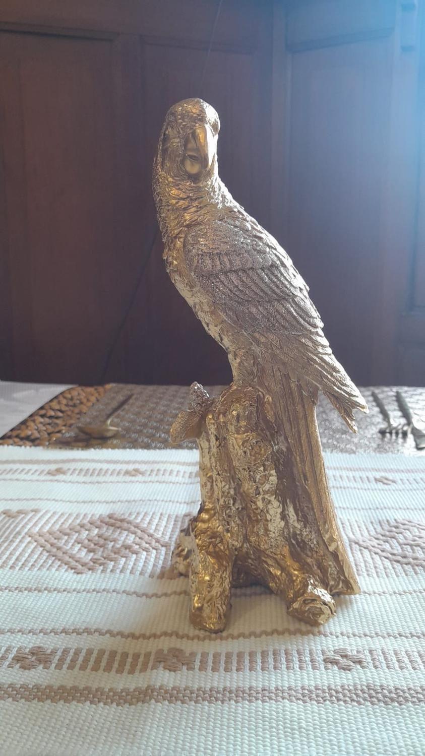 Figura de Loro en Dorado-2