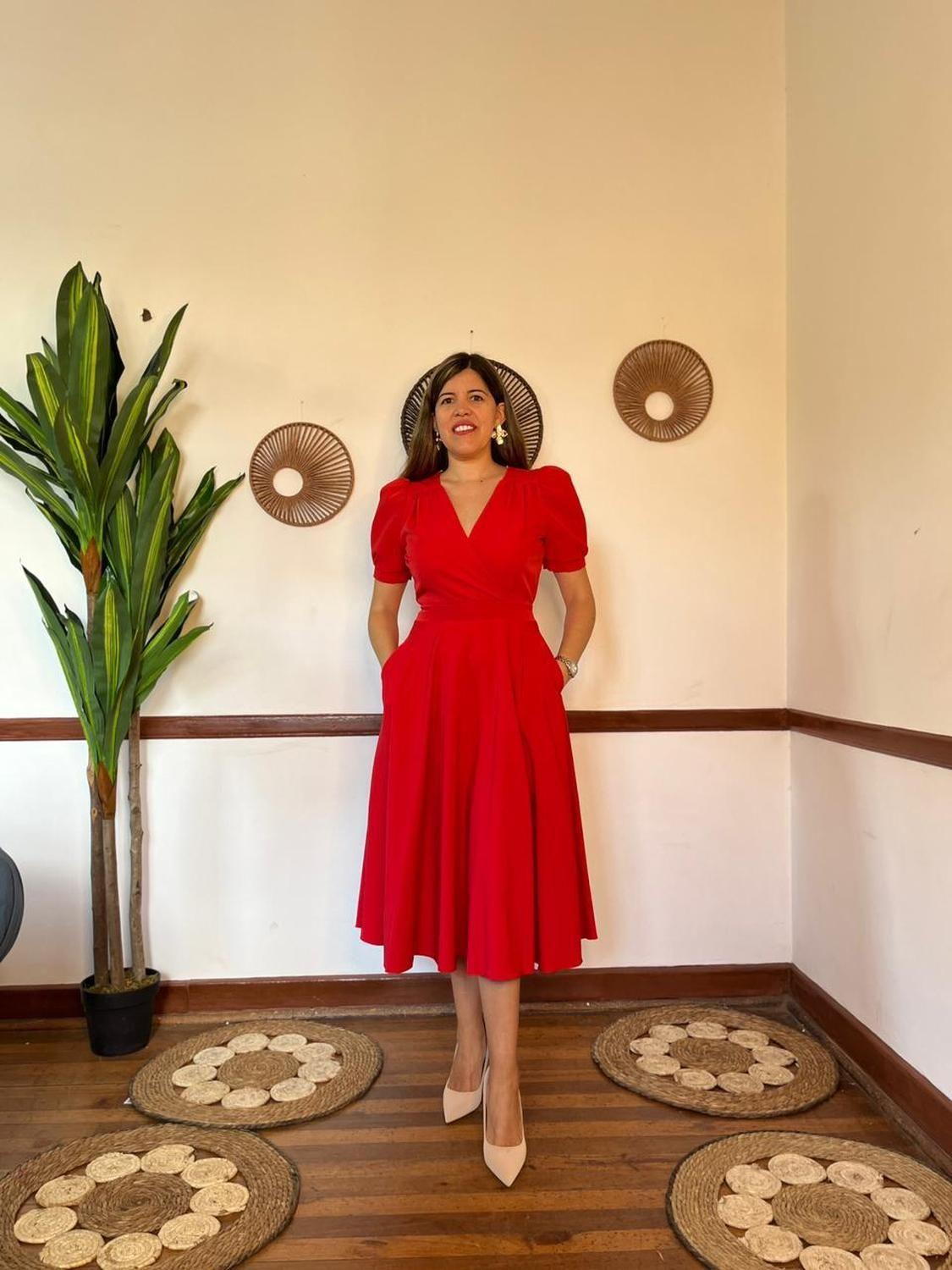 Vestido Falda Vuelo Rojo-0