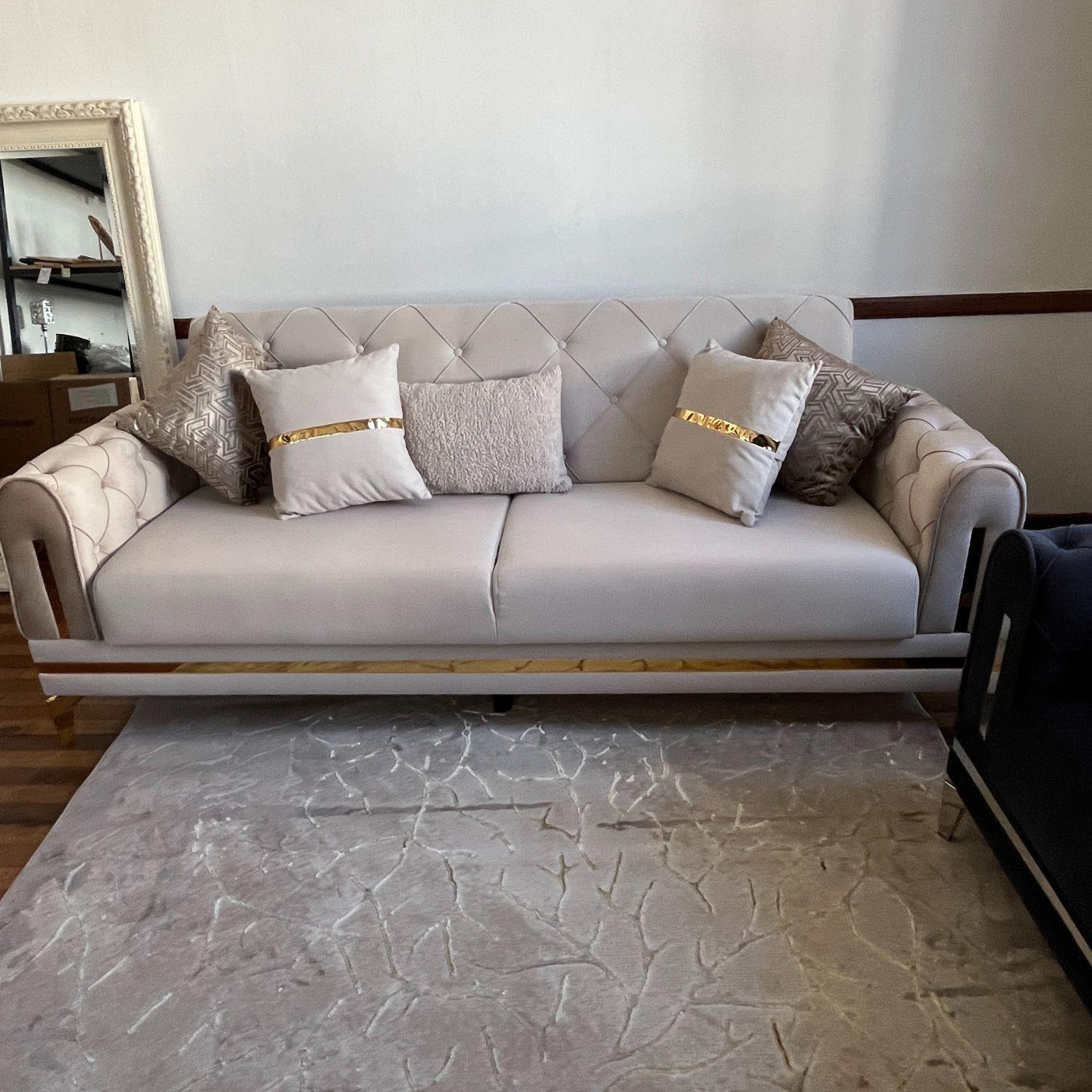 Sofa Estambul 3 Cuerpos Beige, Sofa Cama-5