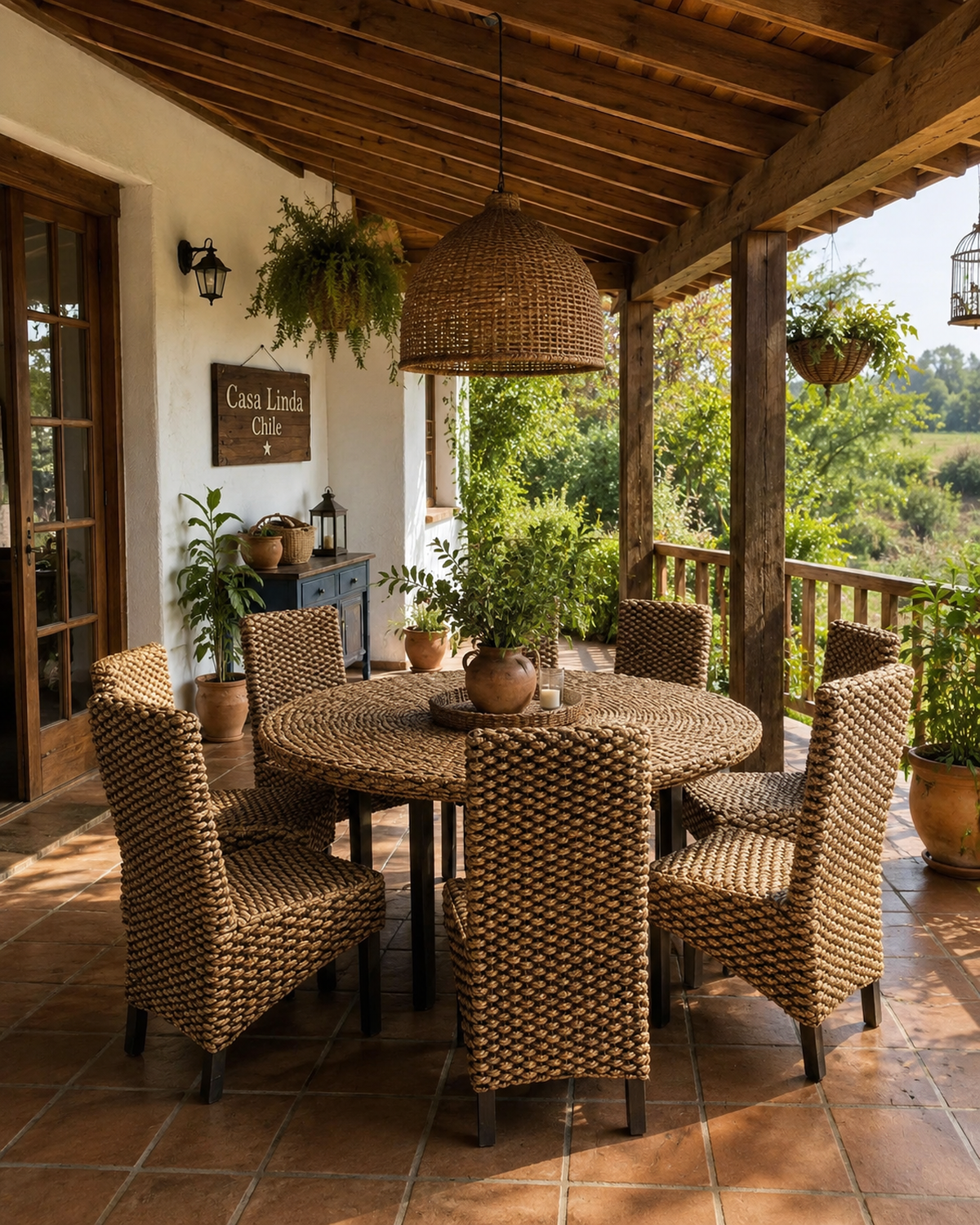 Comedor Redondo 8 Personas Rattan Natural-2