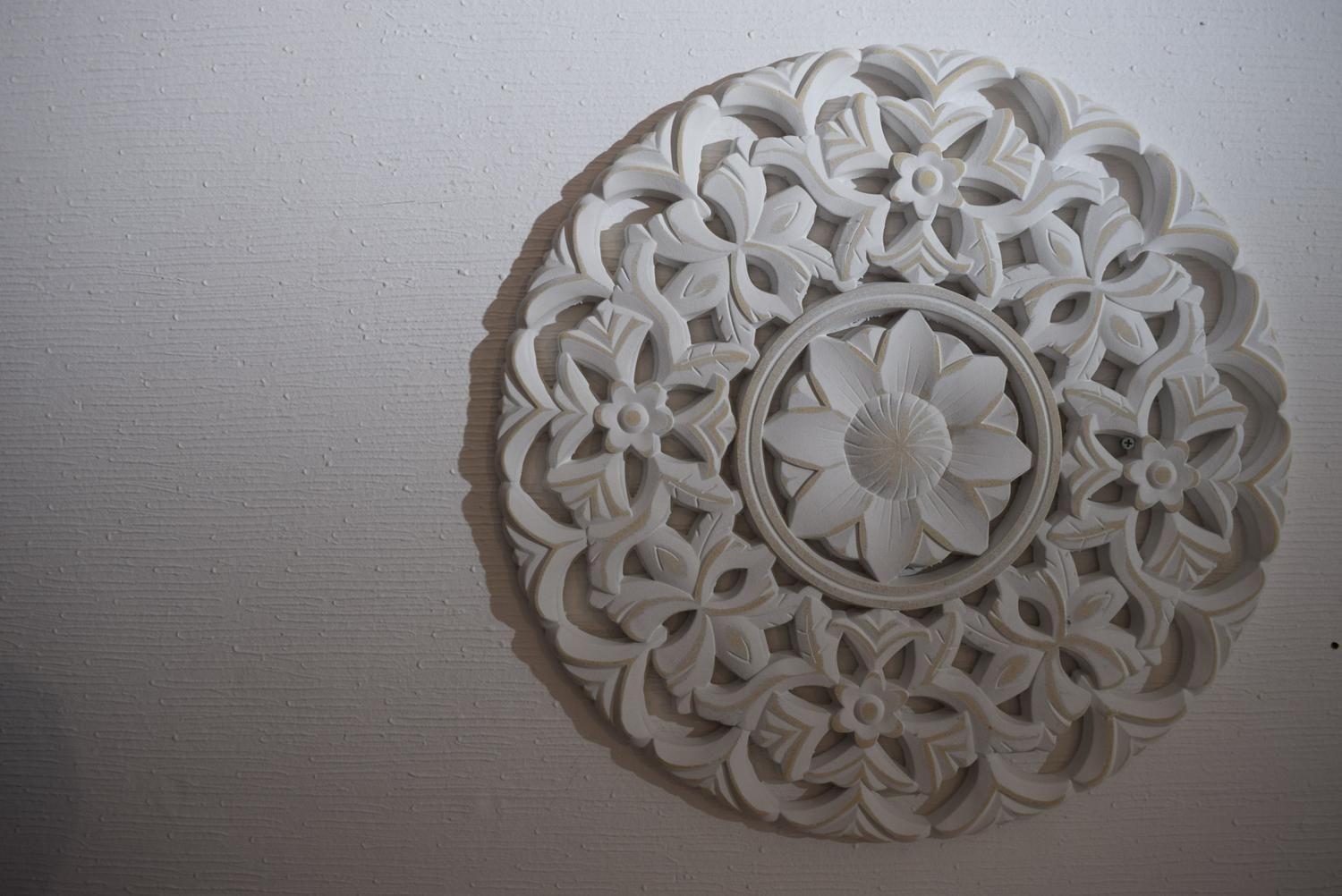 Mándala Blanco Decorativo de Pared 49 cm-2
